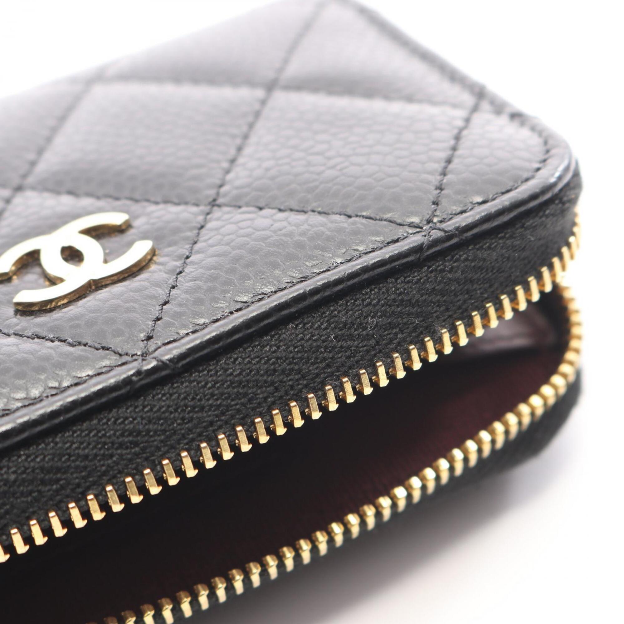 Chanel Black Grained Calfskin Coin Purse/Coin Case (Pre-Owned)