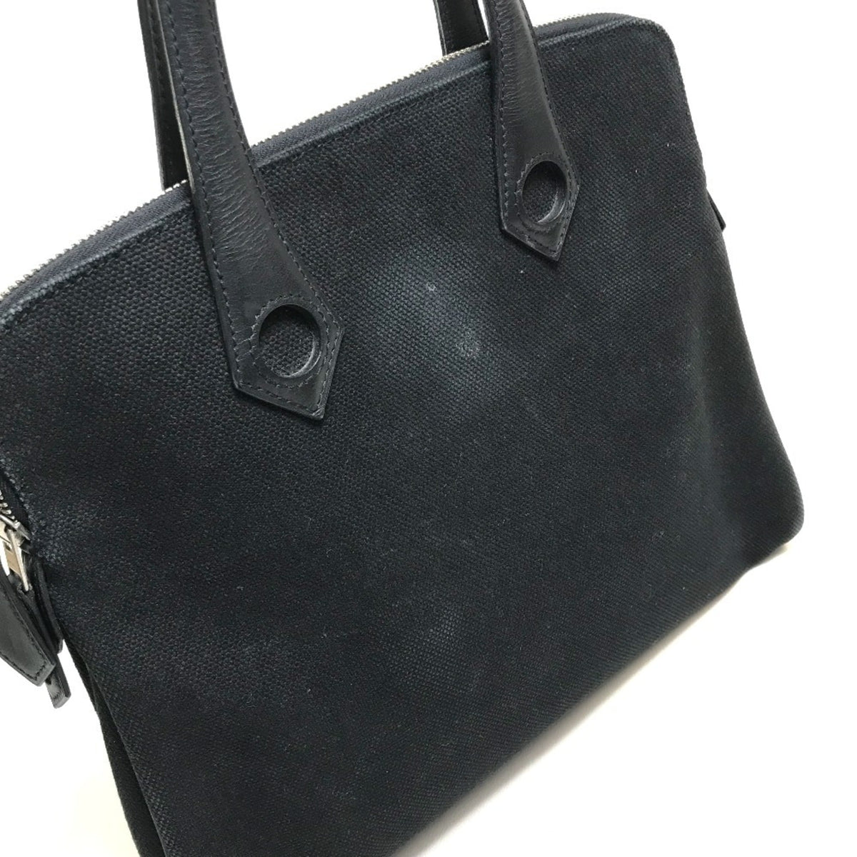 Hermes Black Toile H Handbag Tote Bag (Pre-Owned)