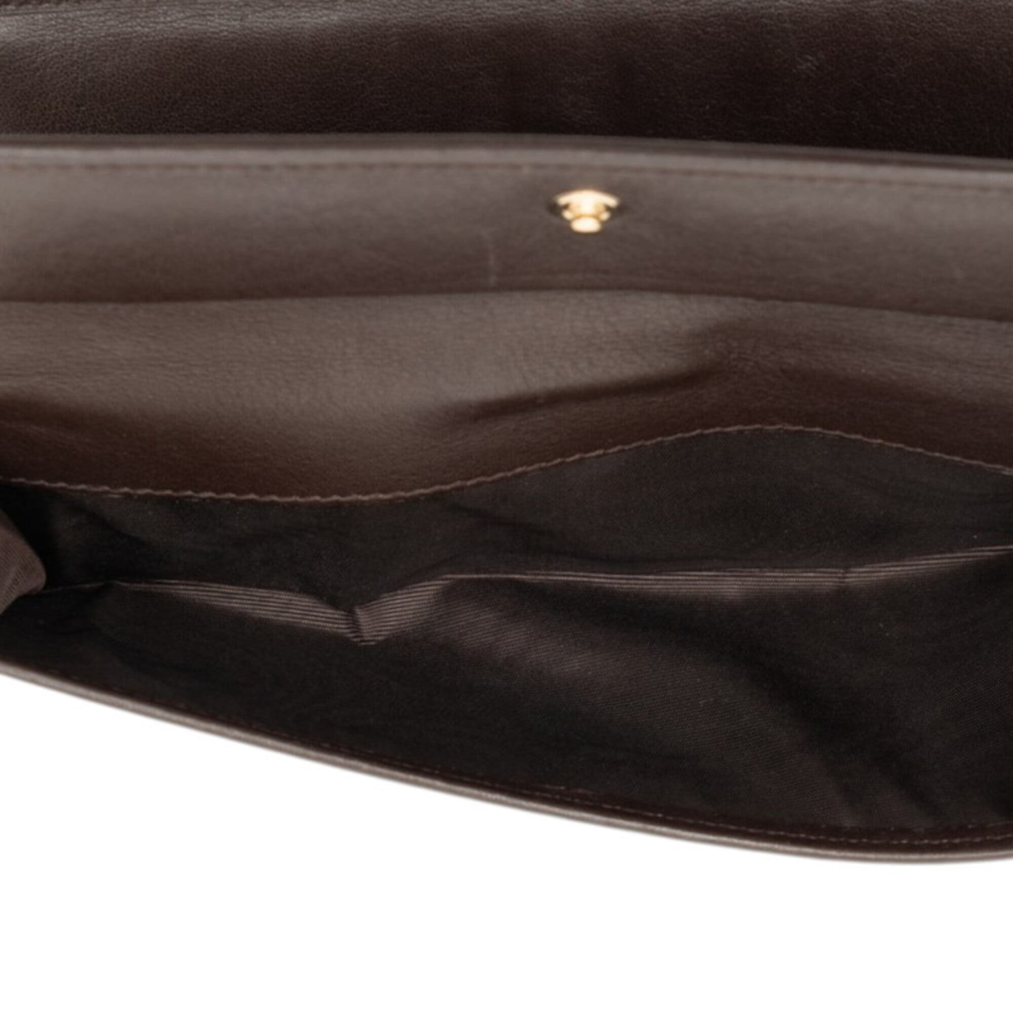 Gucci Beige Brown Canvas Leather Long Wallet (Bi-Fold) (Pre-Owned)