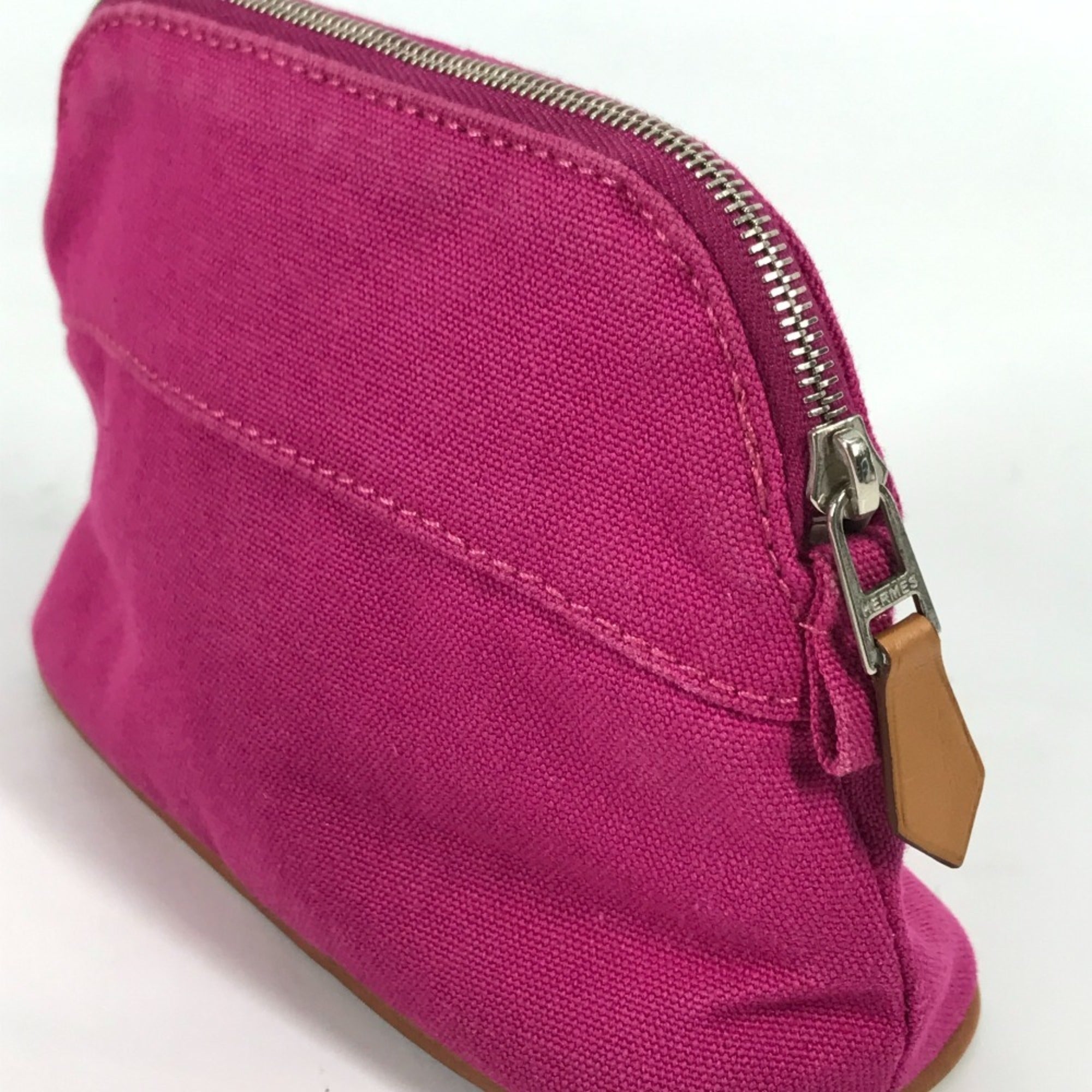 Hermes Pink Canvas Pouch (Pre-Owned)