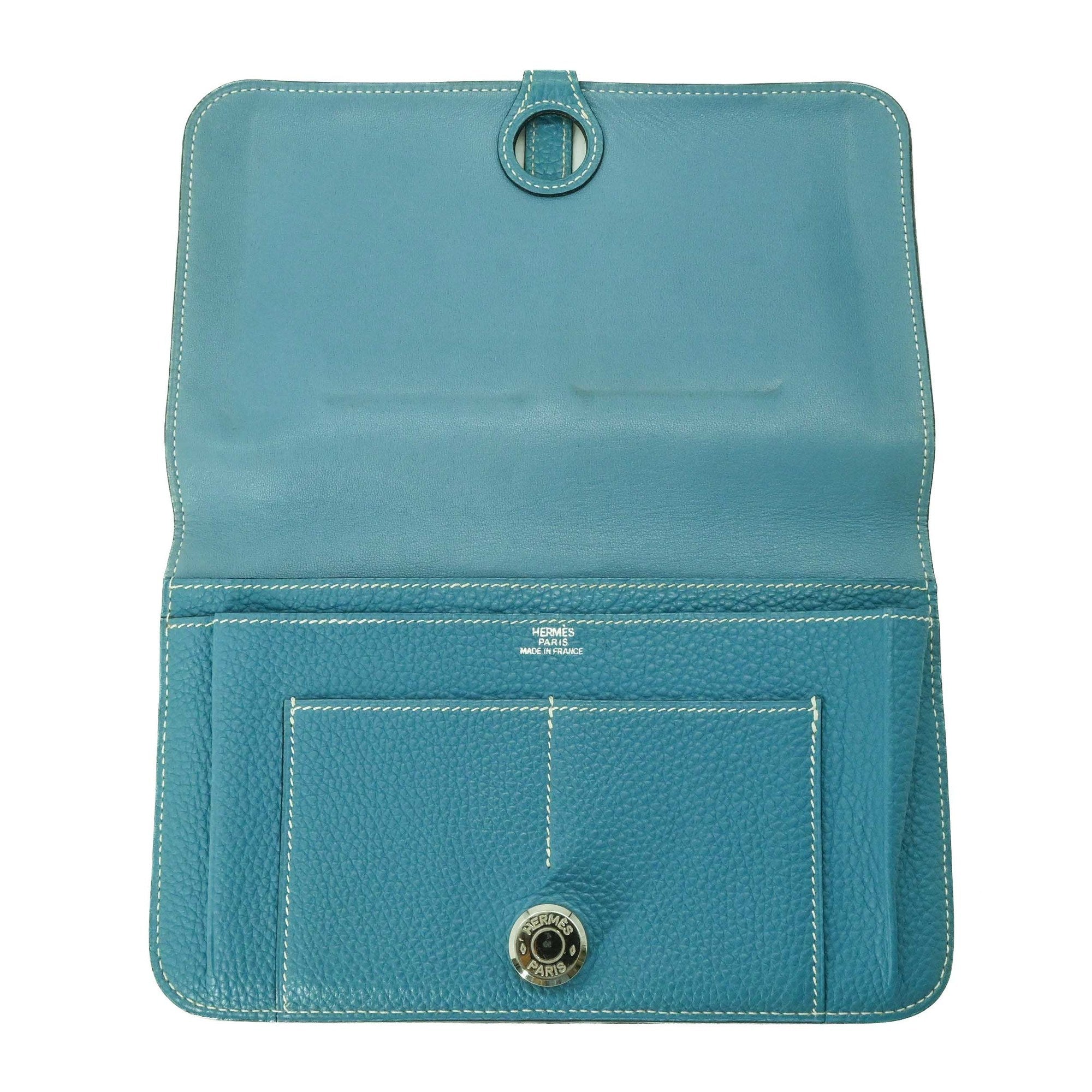 Hermes Dogon Duo Blue Jean Togo Leather Wallet (Bi-Fold) (Pre-Owned)