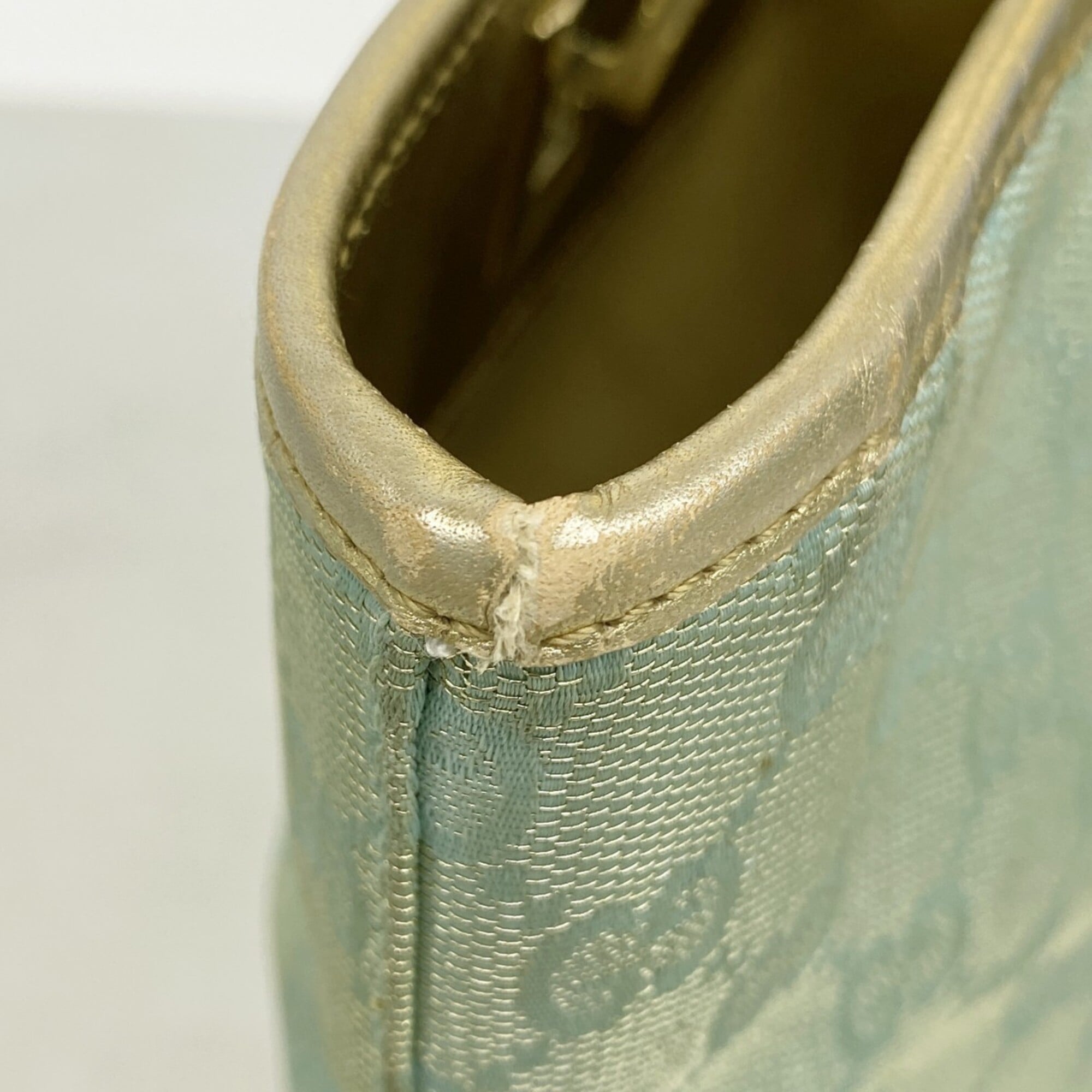 Gucci Gold Green Canvas Tote Bag (Pre-Owned)