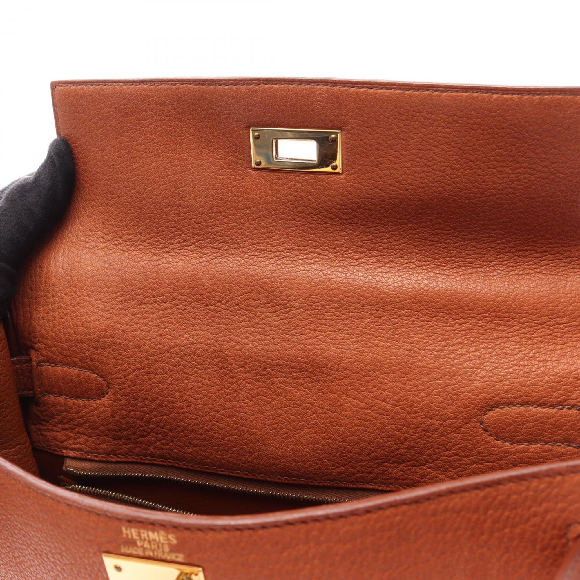 Hermes Brown Buffalo Leather Backpack Handbag (Pre-Owned)