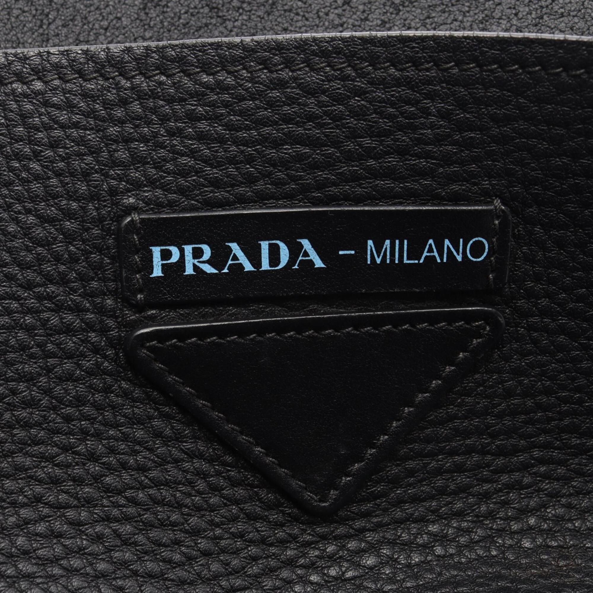 Prada Black Leather Handbag Tote Bag (Pre-Owned)