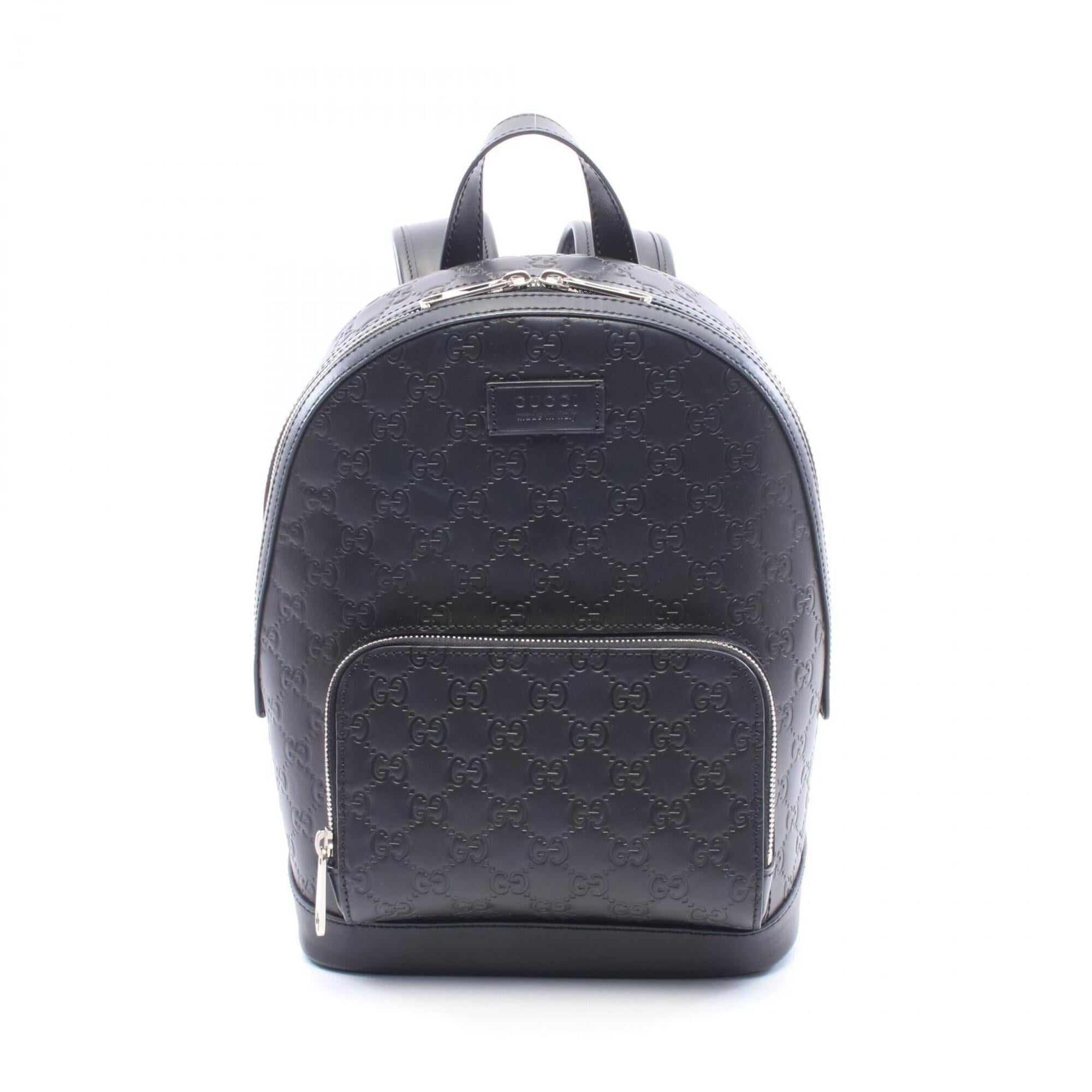 Gucci Black Leather Backpack Handbag (Pre-Owned)