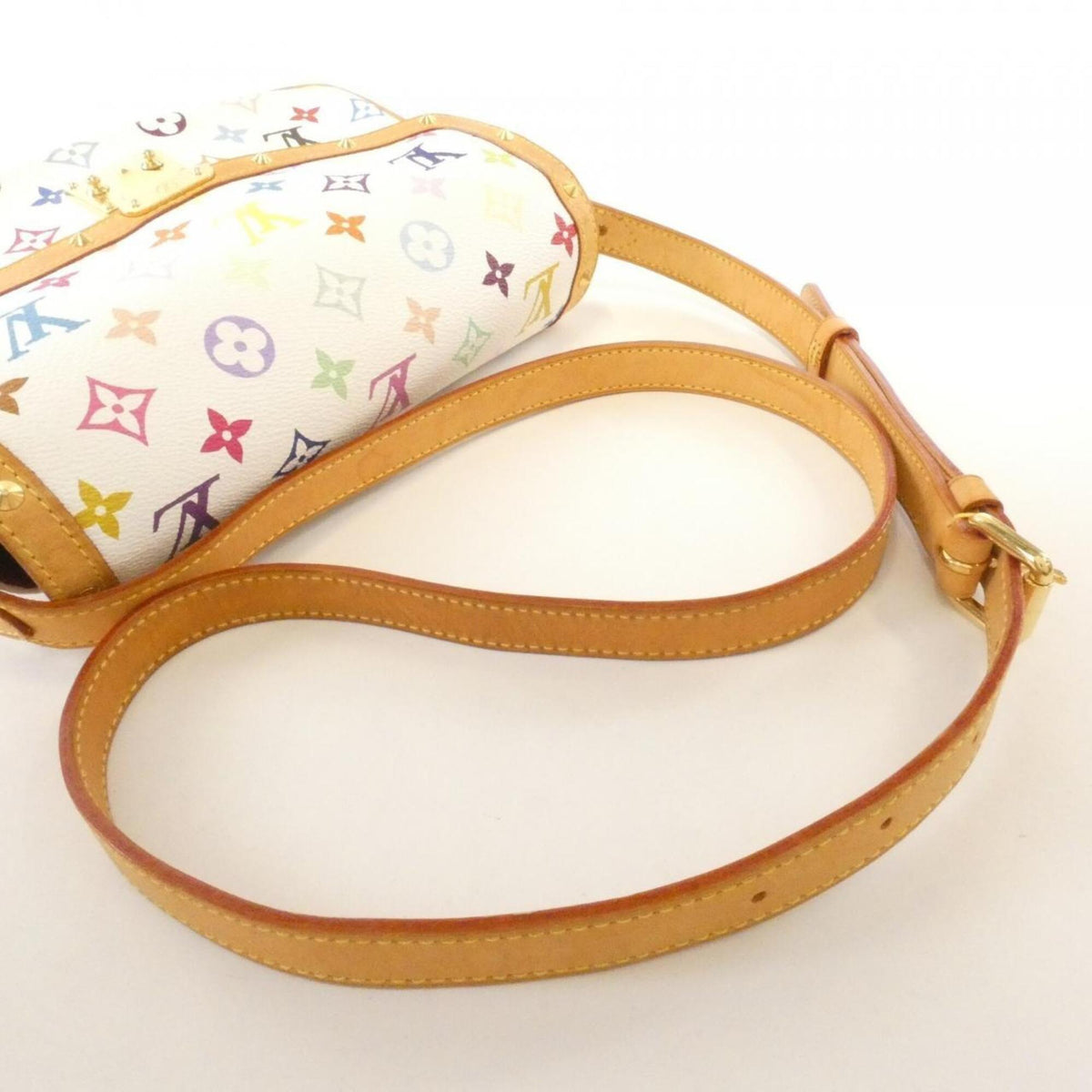 Louis Vuitton White Coated Canvas Shoulder Bag (Pre-Owned)