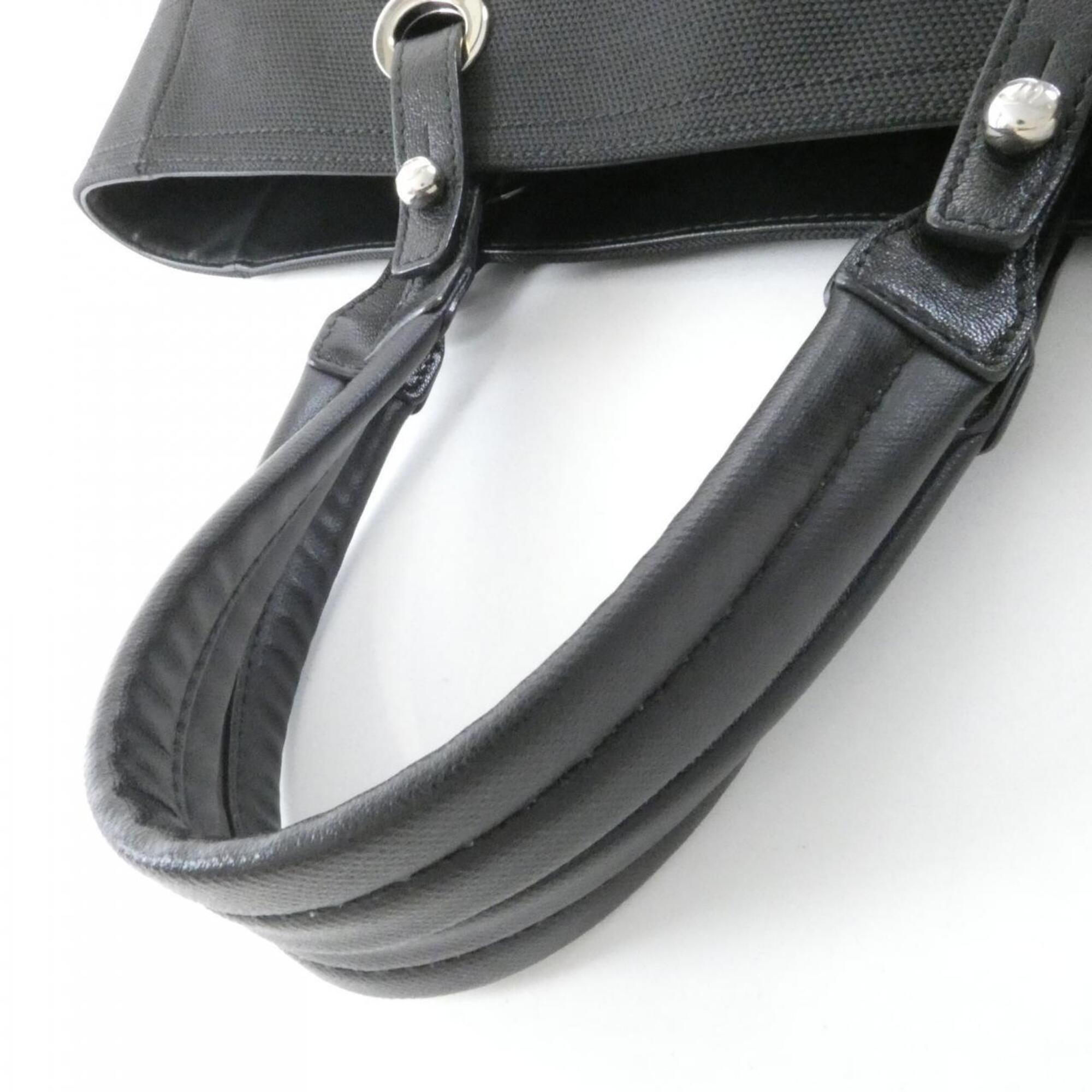 Chanel Black Canvas Handbag (Pre-Owned)