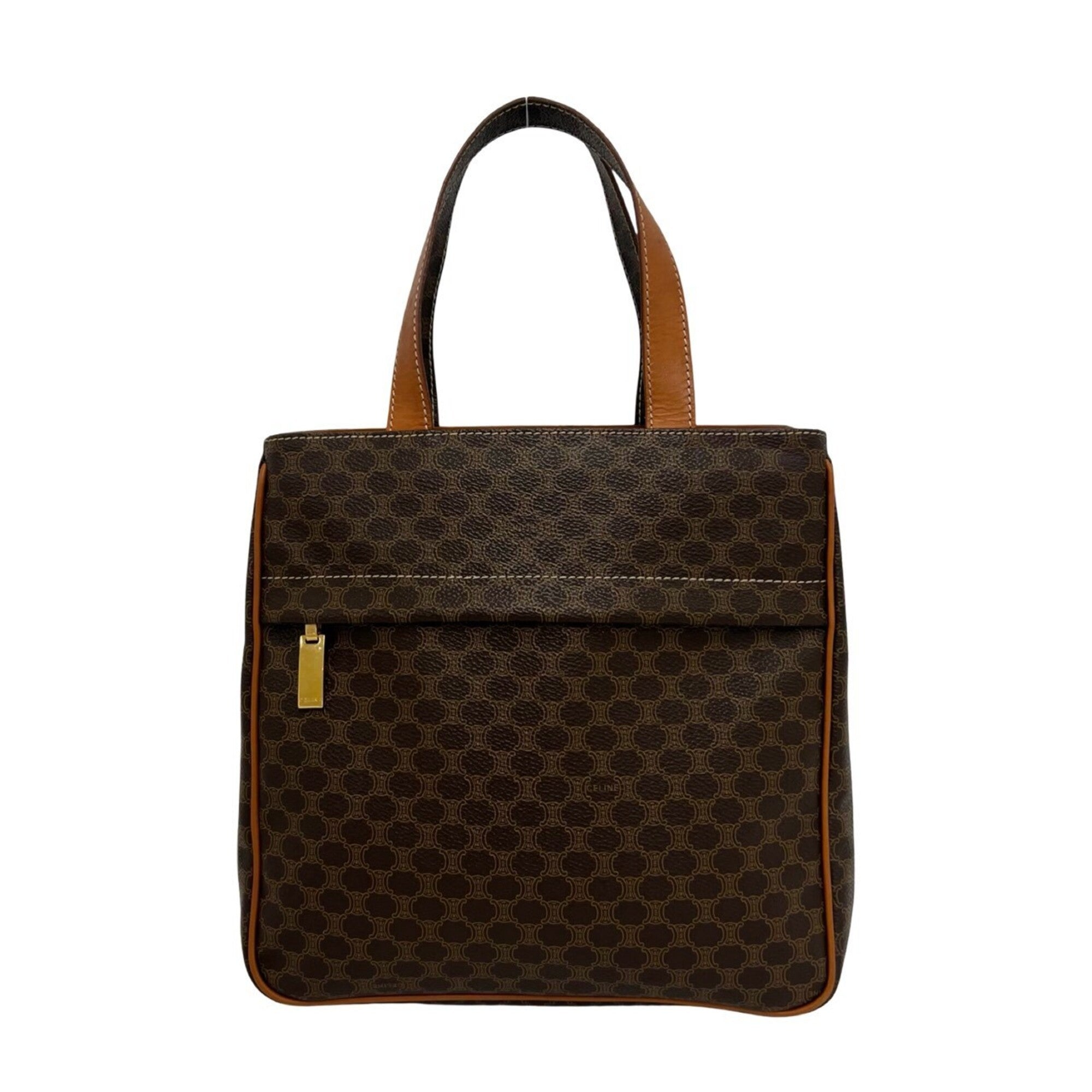 Celine Brown Leather Pvc Handbag Tote Bag (Pre-Owned)