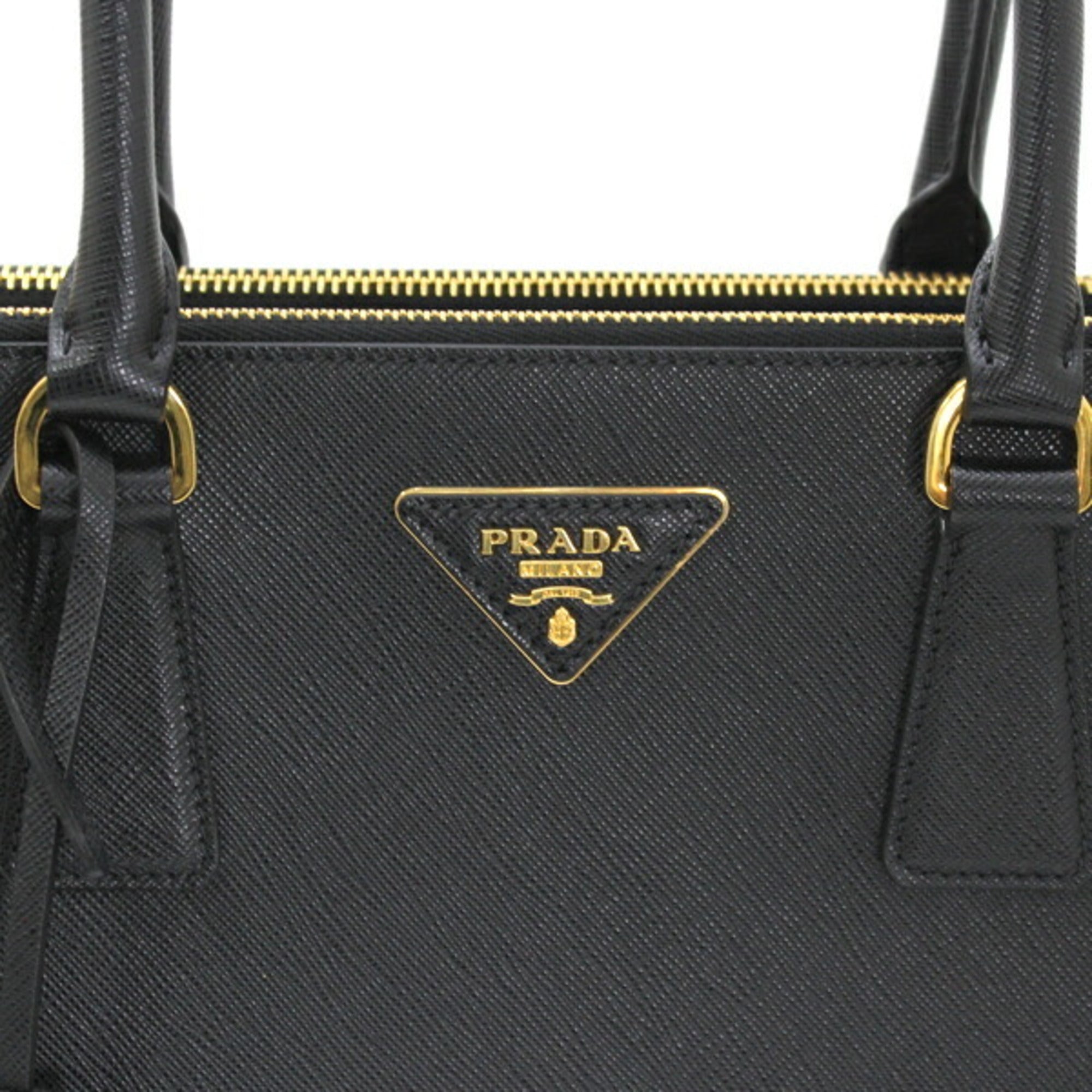 Prada Black Nero Saffiano Lux Handbag Shoulder Bag Tote Bag (Pre-Owned)