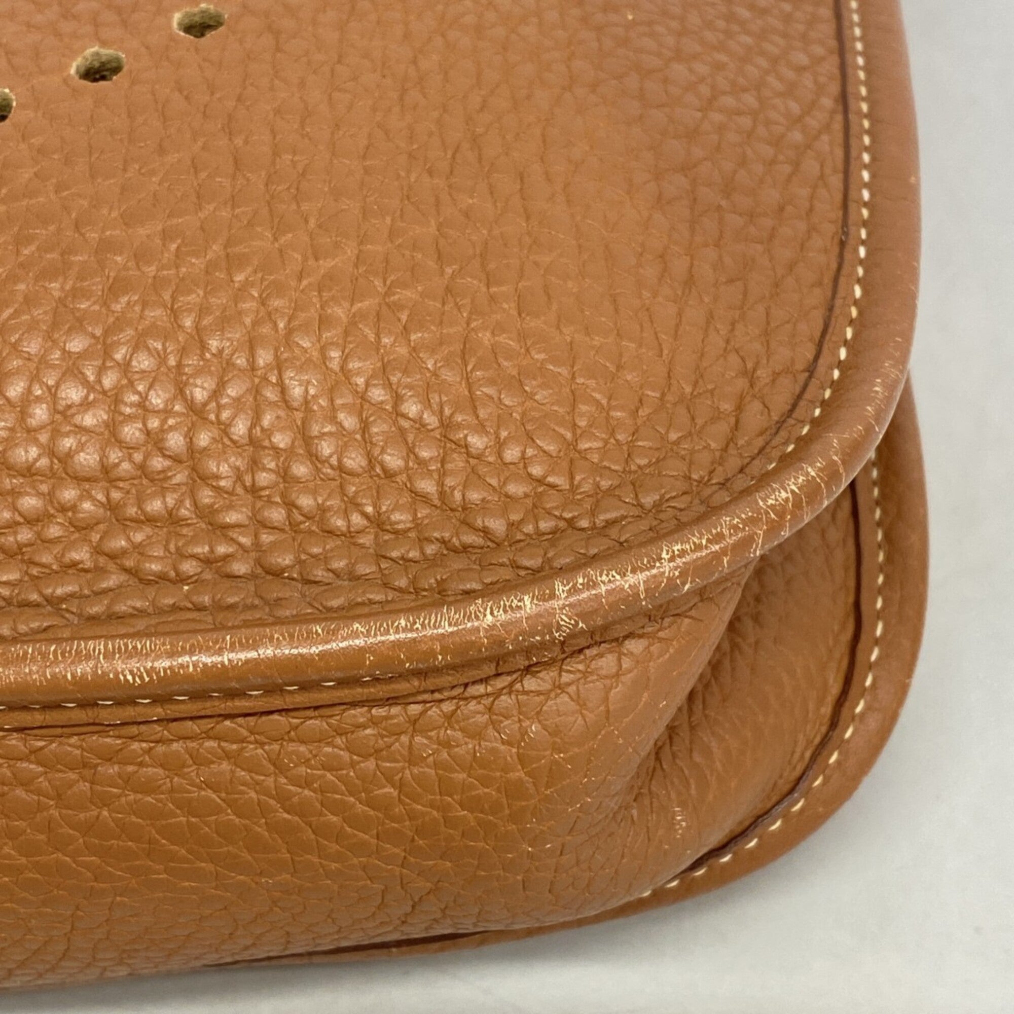 Hermes Gold Taurillon Clemence Leather Shoulder Bag (Pre-Owned)