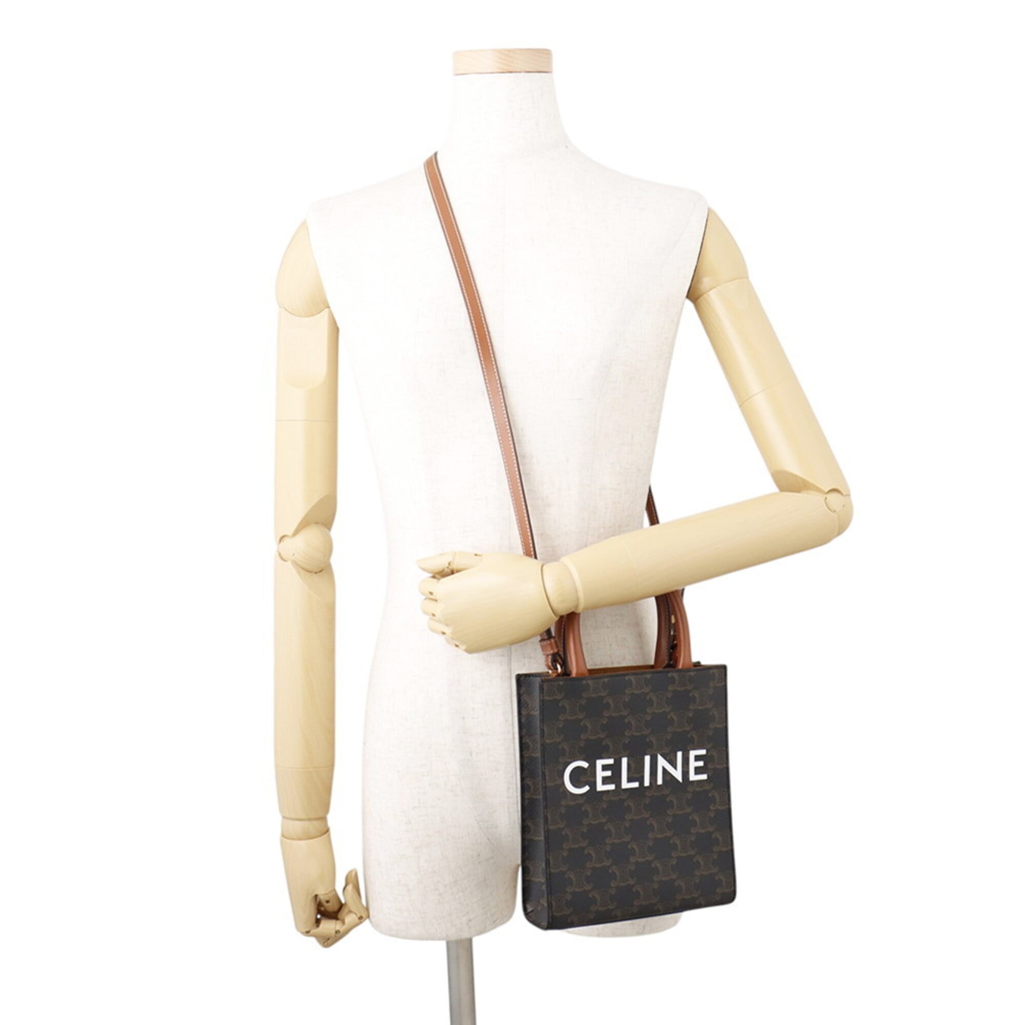 Celine Gold Pvc Leather Handbag Shoulder Bag (Pre-Owned)