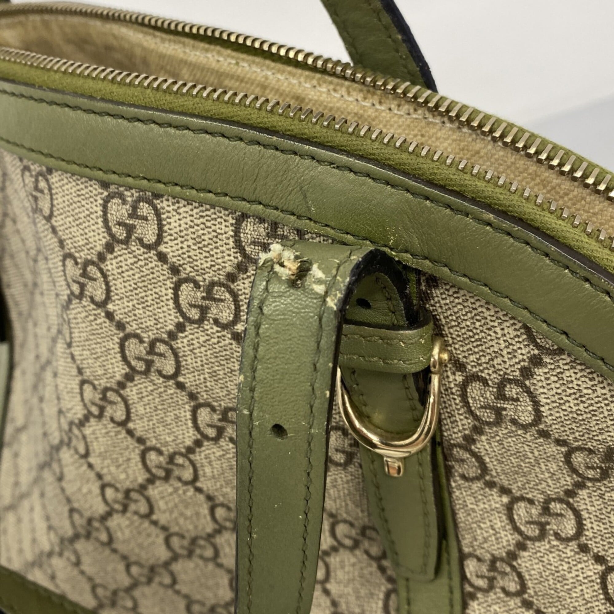 Gucci Brown Green Pvc Handbag (Pre-Owned)