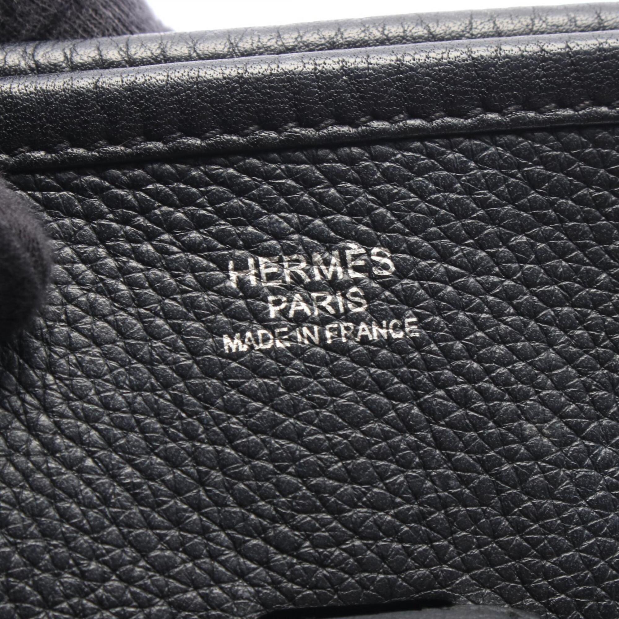 Hermes Black Taurillon Clemence Leather Handbag Shoulder Bag (Pre-Owned)