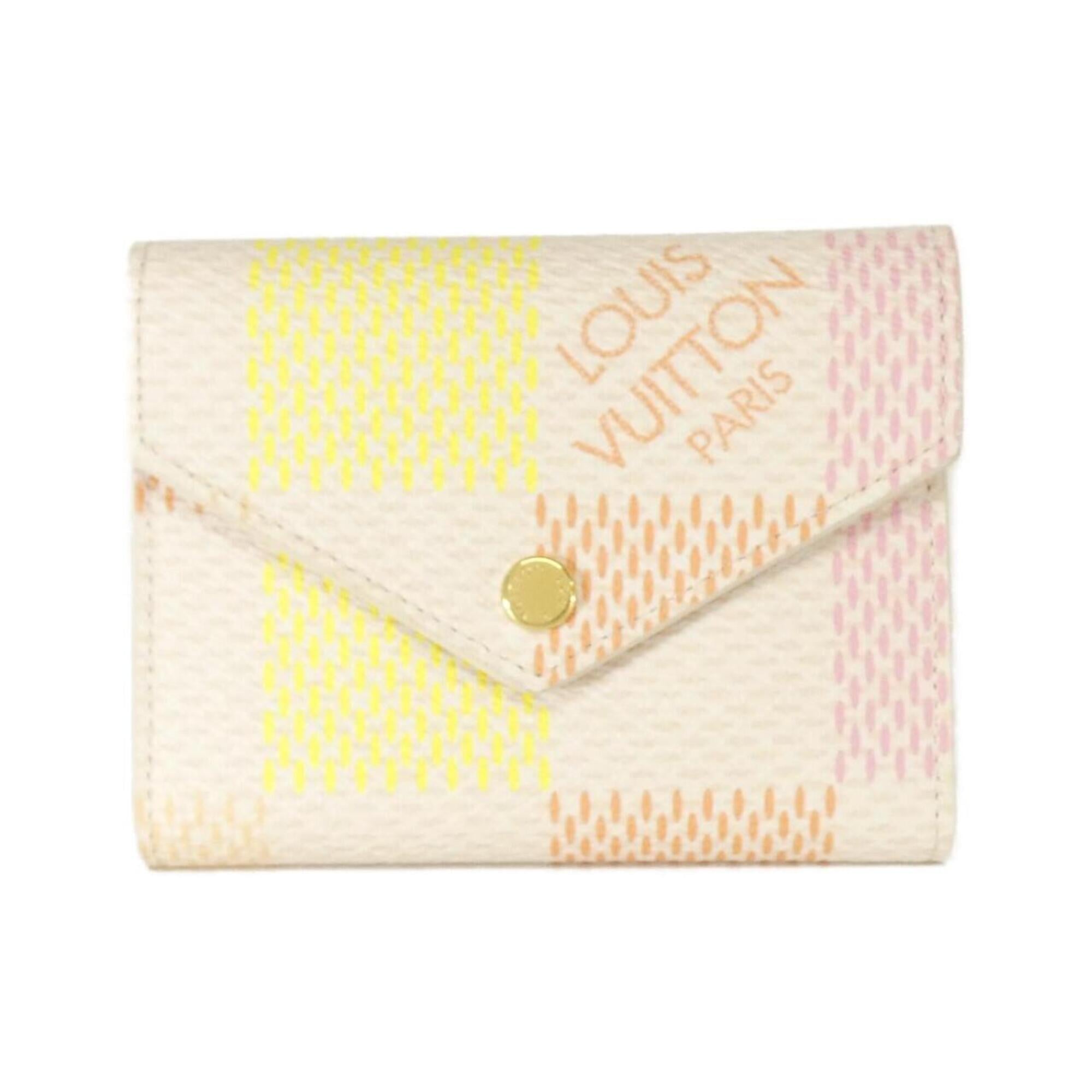 Louis Vuitton Peach Pink Coated Canvas Wallet (Bi-Fold) (Pre-Owned)