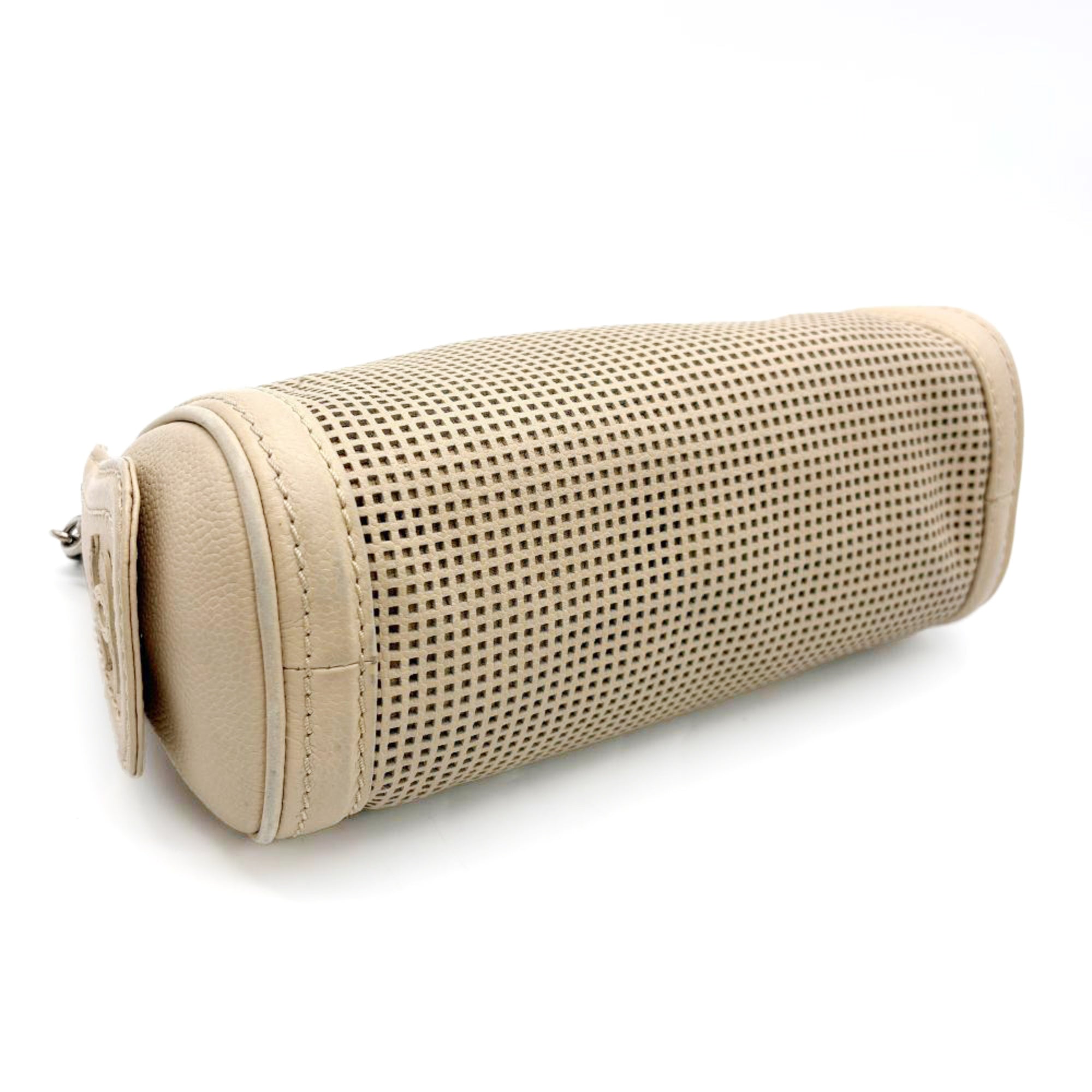 Chanel Beige Grained Calfskin Shoulder Bag (Pre-Owned)