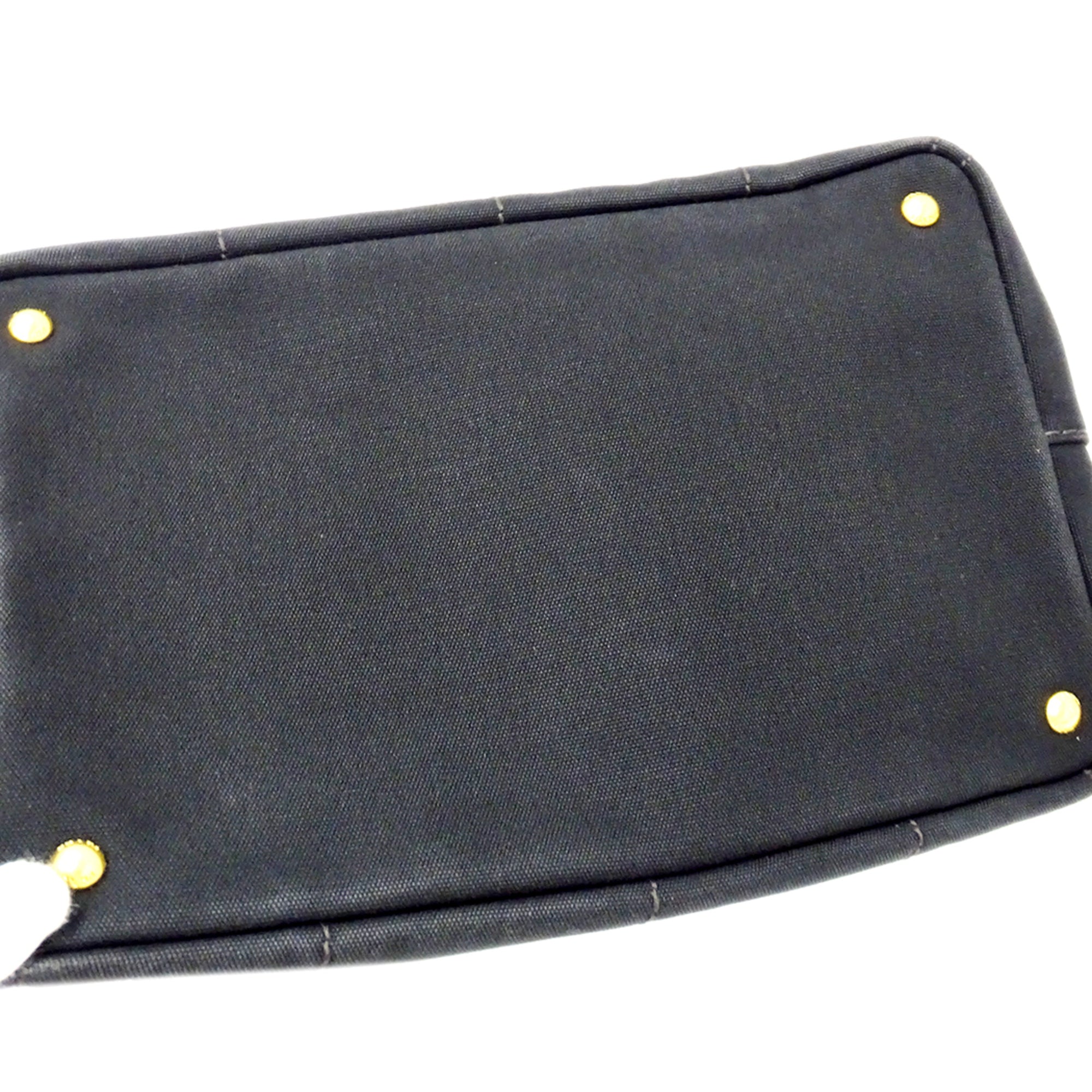 Prada Black Canvas Handbag Shoulder Bag Tote Bag (Pre-Owned)
