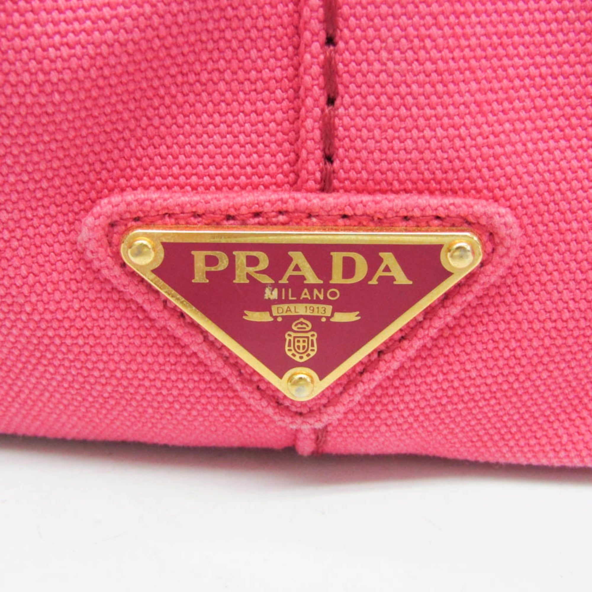 Prada Canapa Pink Canapa Shoulder Bag Tote Bag (Pre-Owned)