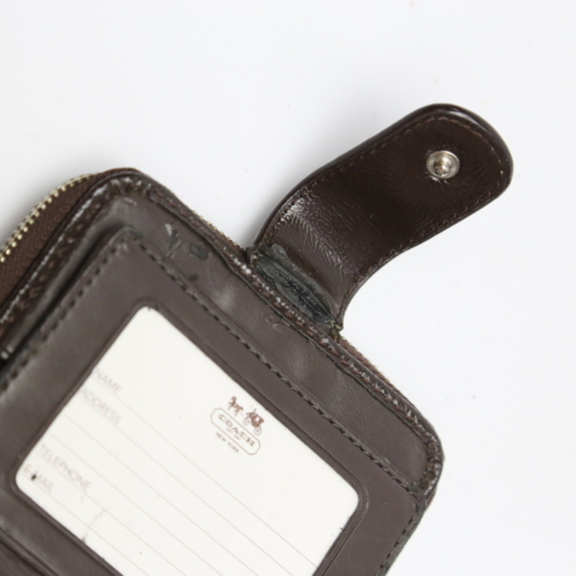Coach Beige Brown Signature Line Wallet (Bi-Fold) (Pre-Owned)