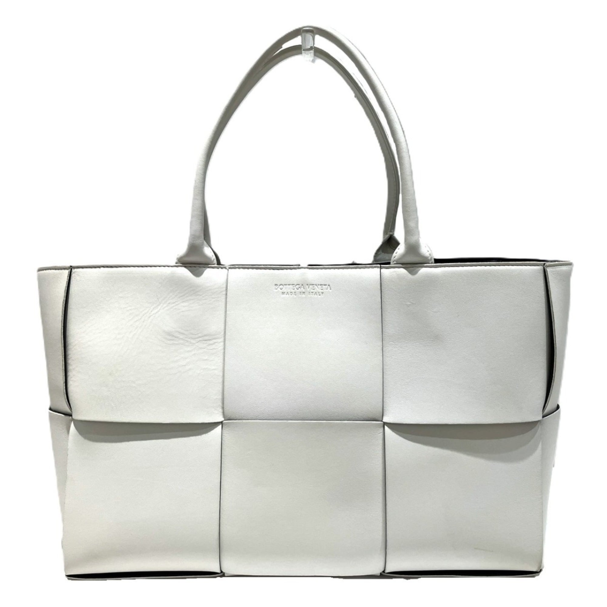 Bottega Veneta White Leather Tote Bag (Pre-Owned)
