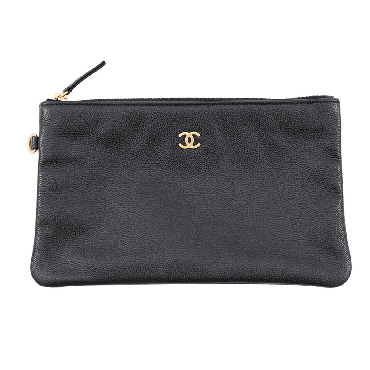 Chanel Black Grained Calfskin Shoulder Bag (Pre-Owned)