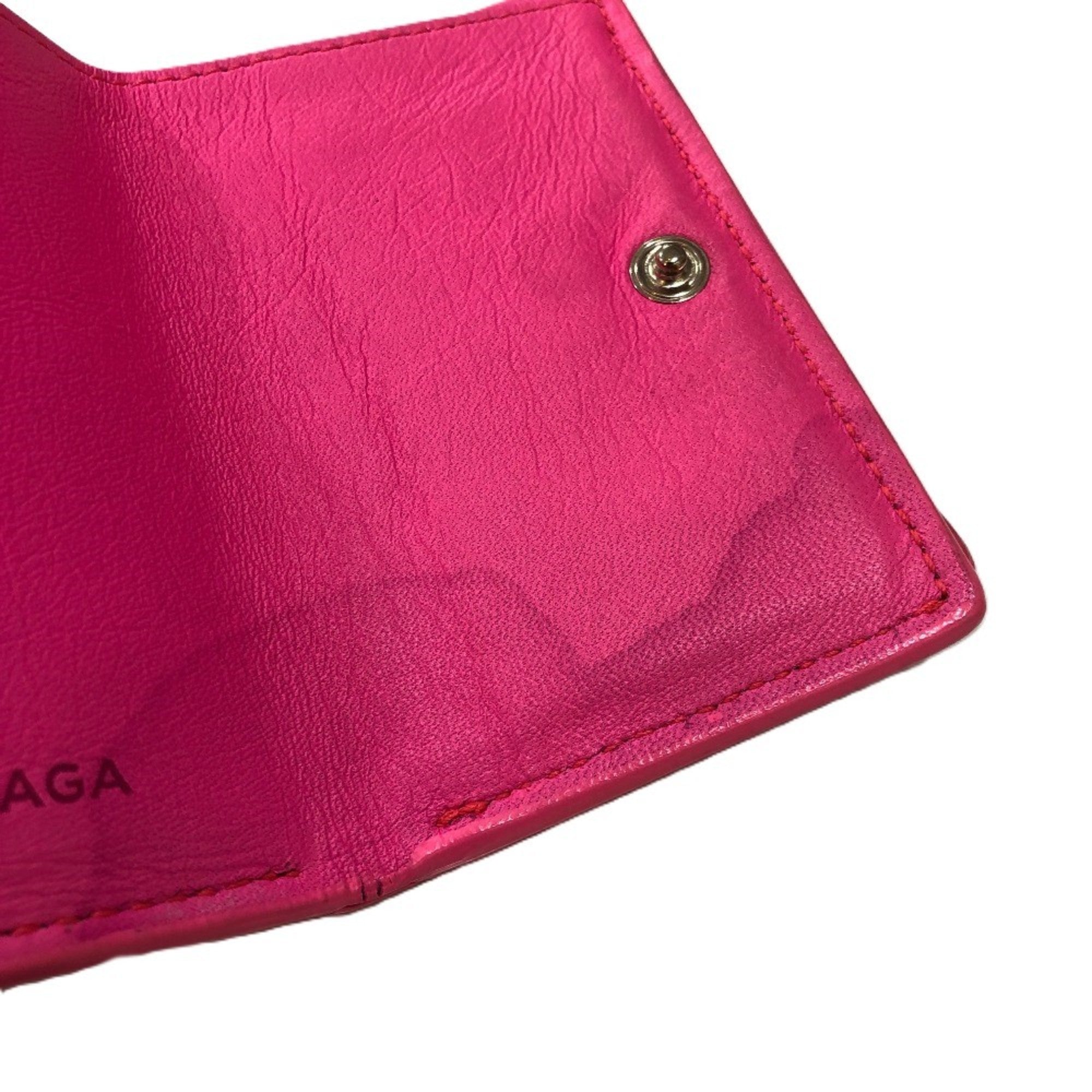 Balenciaga Pink Leather Wallet (Tri-Fold) (Pre-Owned)