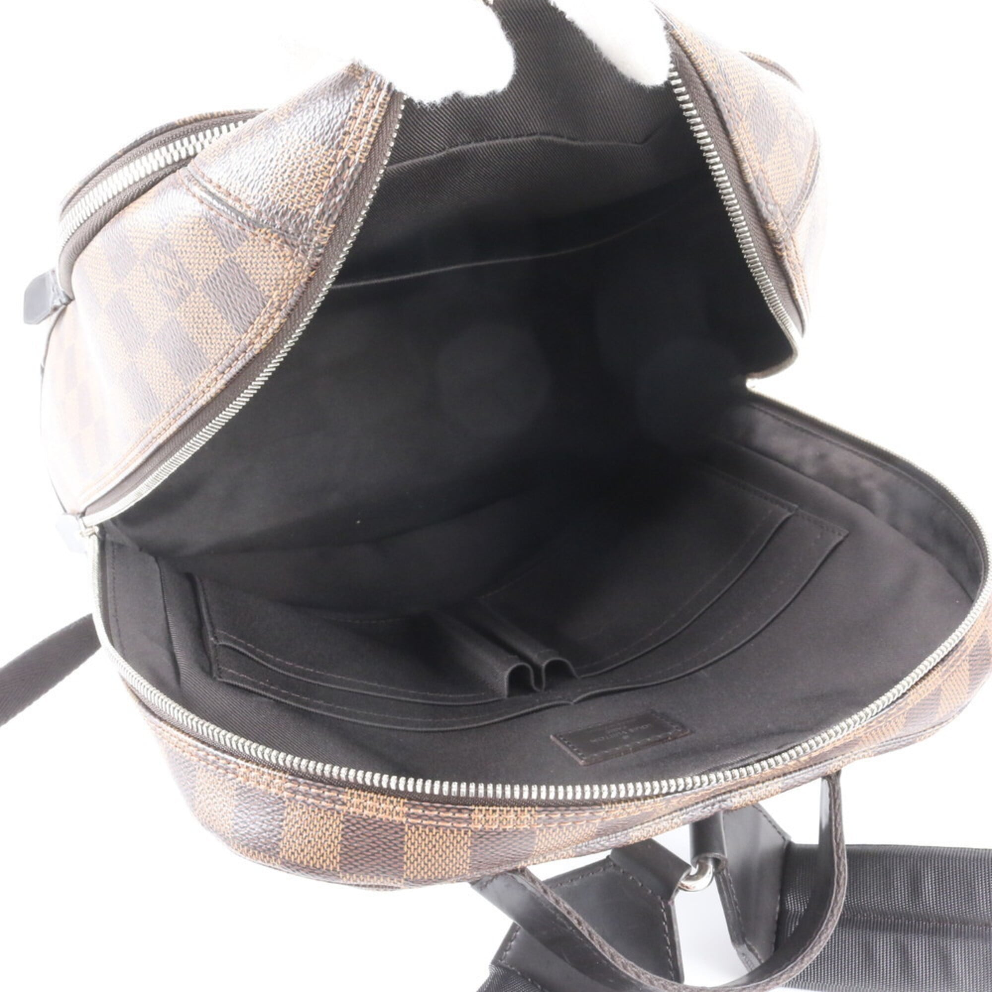 Louis Vuitton Brown Leather Coated Canvas Backpack (Pre-Owned)