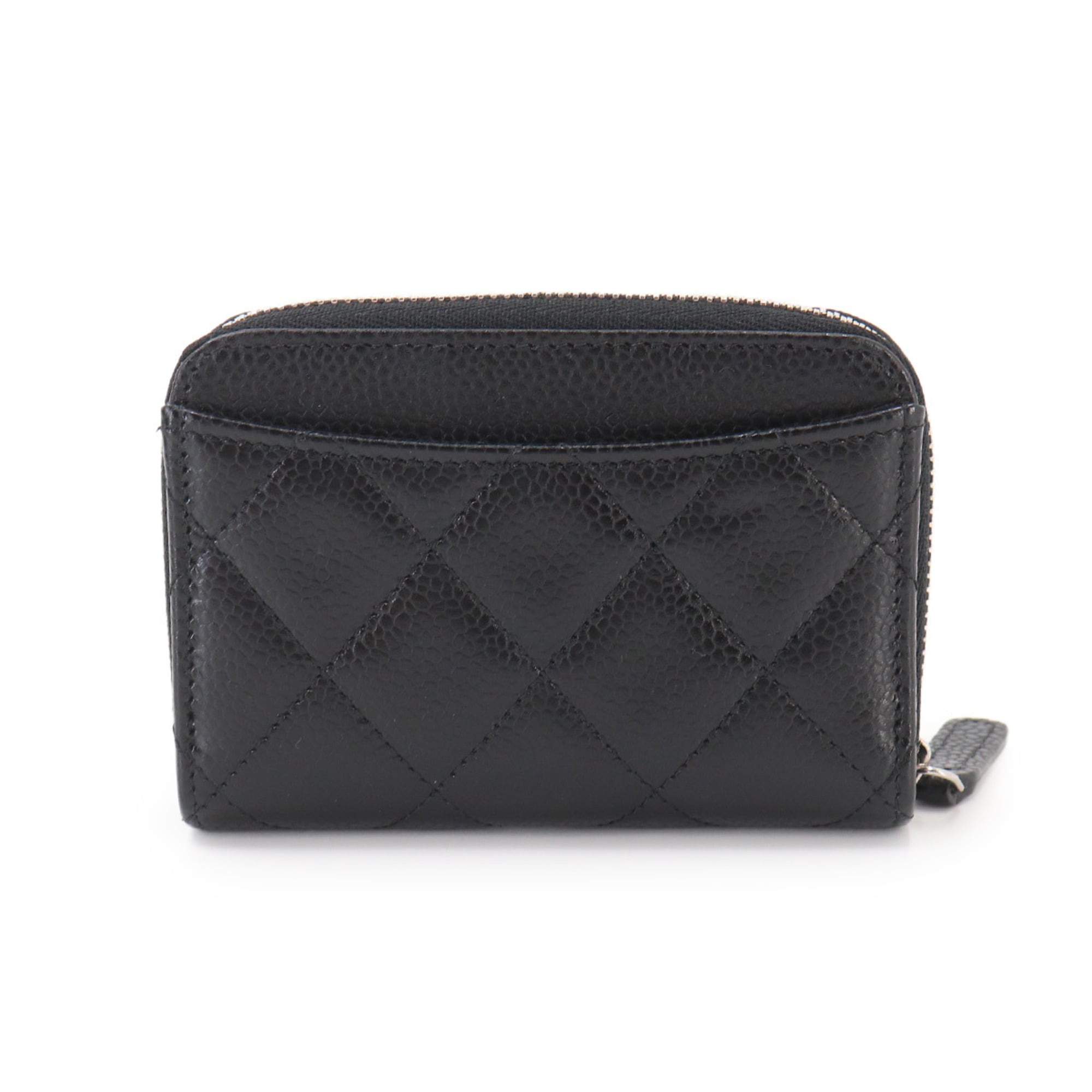 Chanel Matelasse Black Grained Calfskin Coin Purse/Coin Case (Pre-Owned)