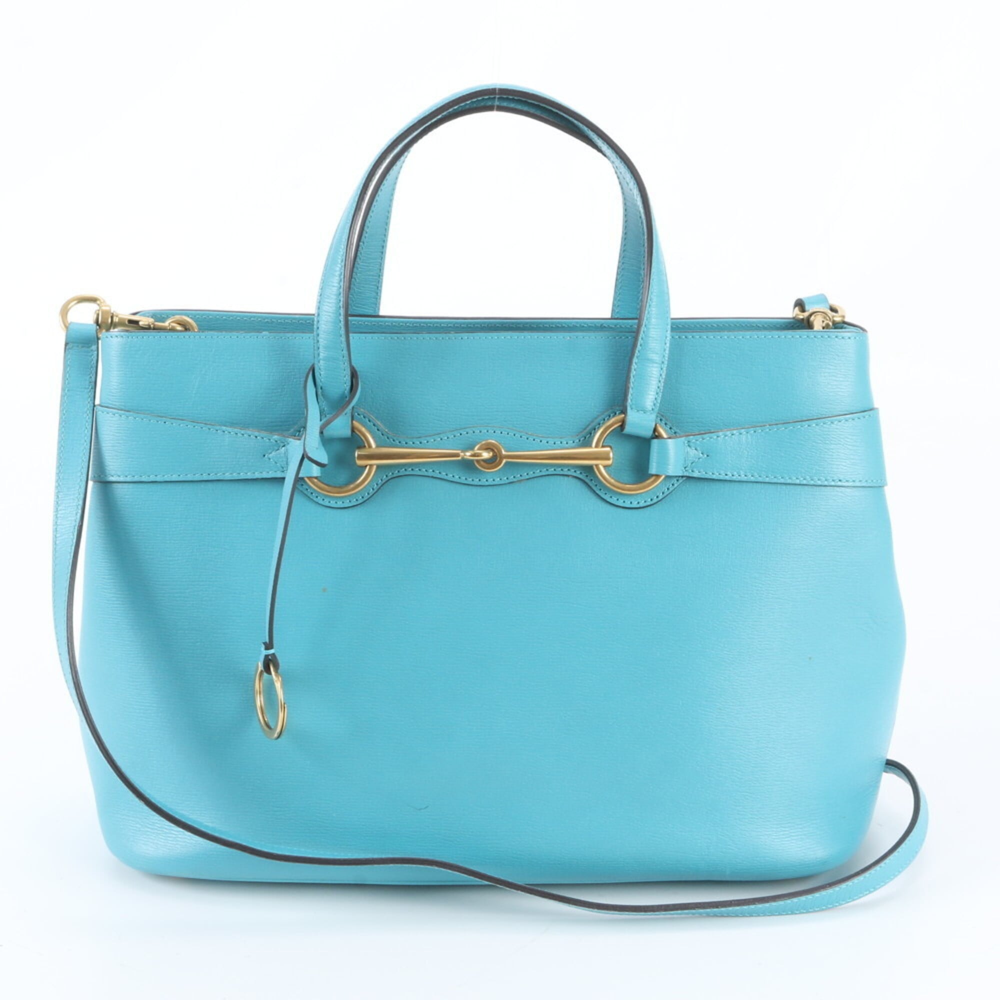 Gucci Blue Turquoise Leather Handbag Shoulder Bag Tote Bag (Pre-Owned)
