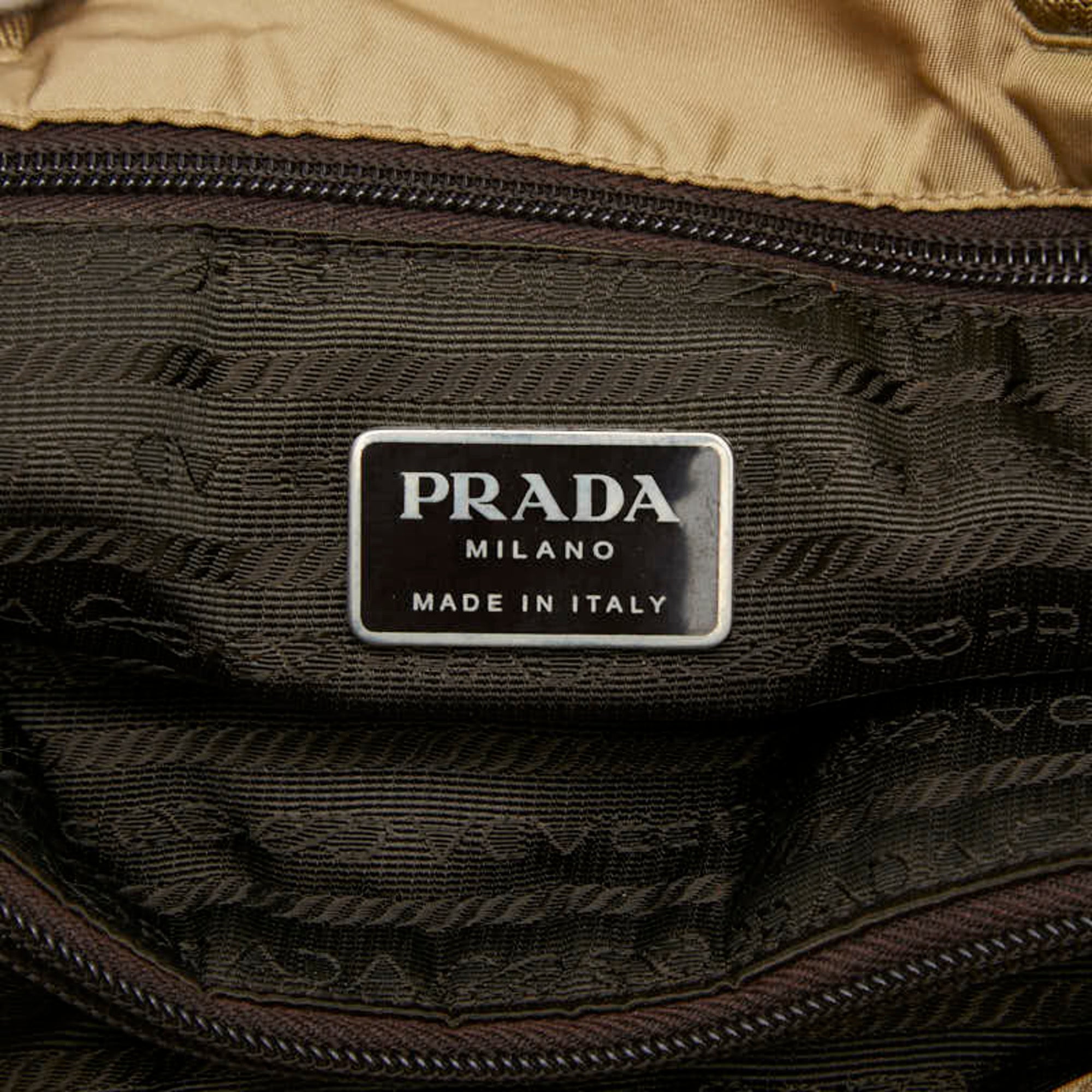 Prada Brown Nylon Shoulder Bag Tote Bag (Pre-Owned)