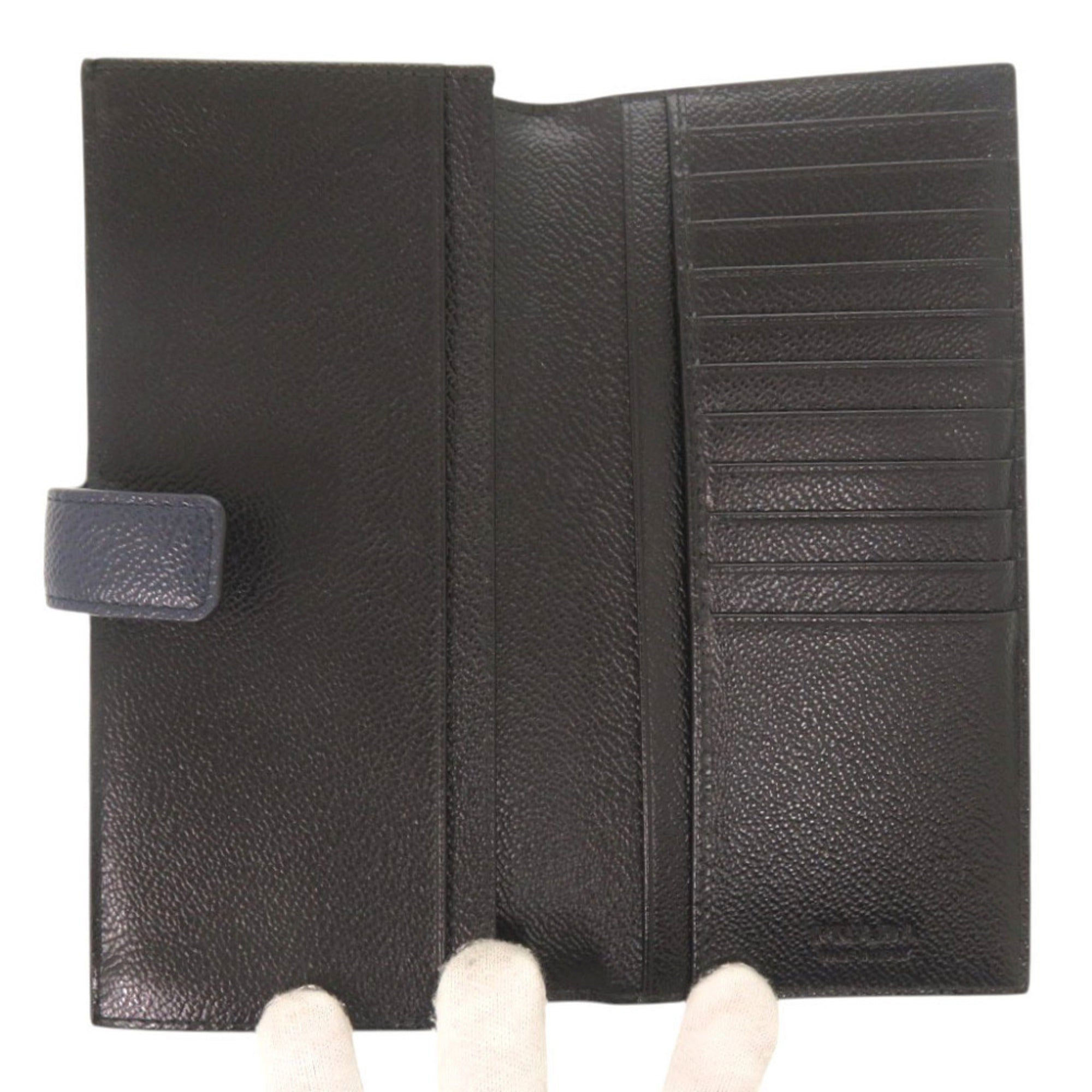 Prada Navy Leather Long Wallet (Bi-Fold) (Pre-Owned)