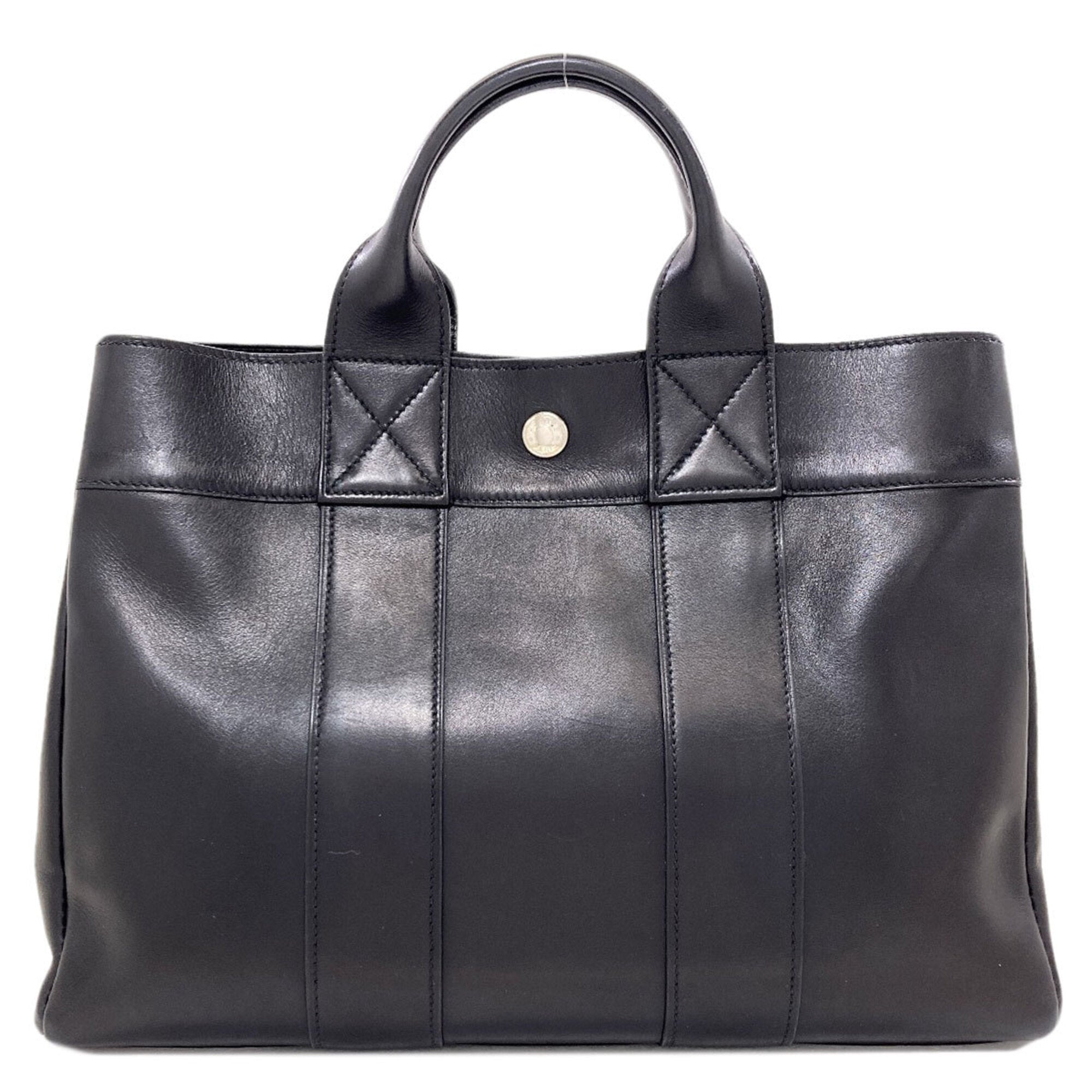Hermes Black Evercalf Leather Handbag (Pre-Owned)