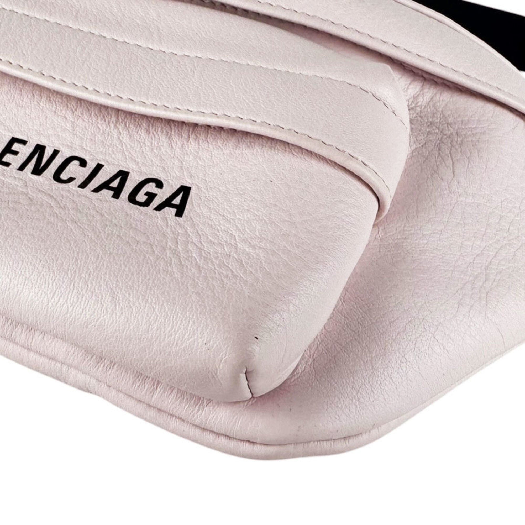Balenciaga Black Light Pink Leather Sling Bag (Pre-Owned)