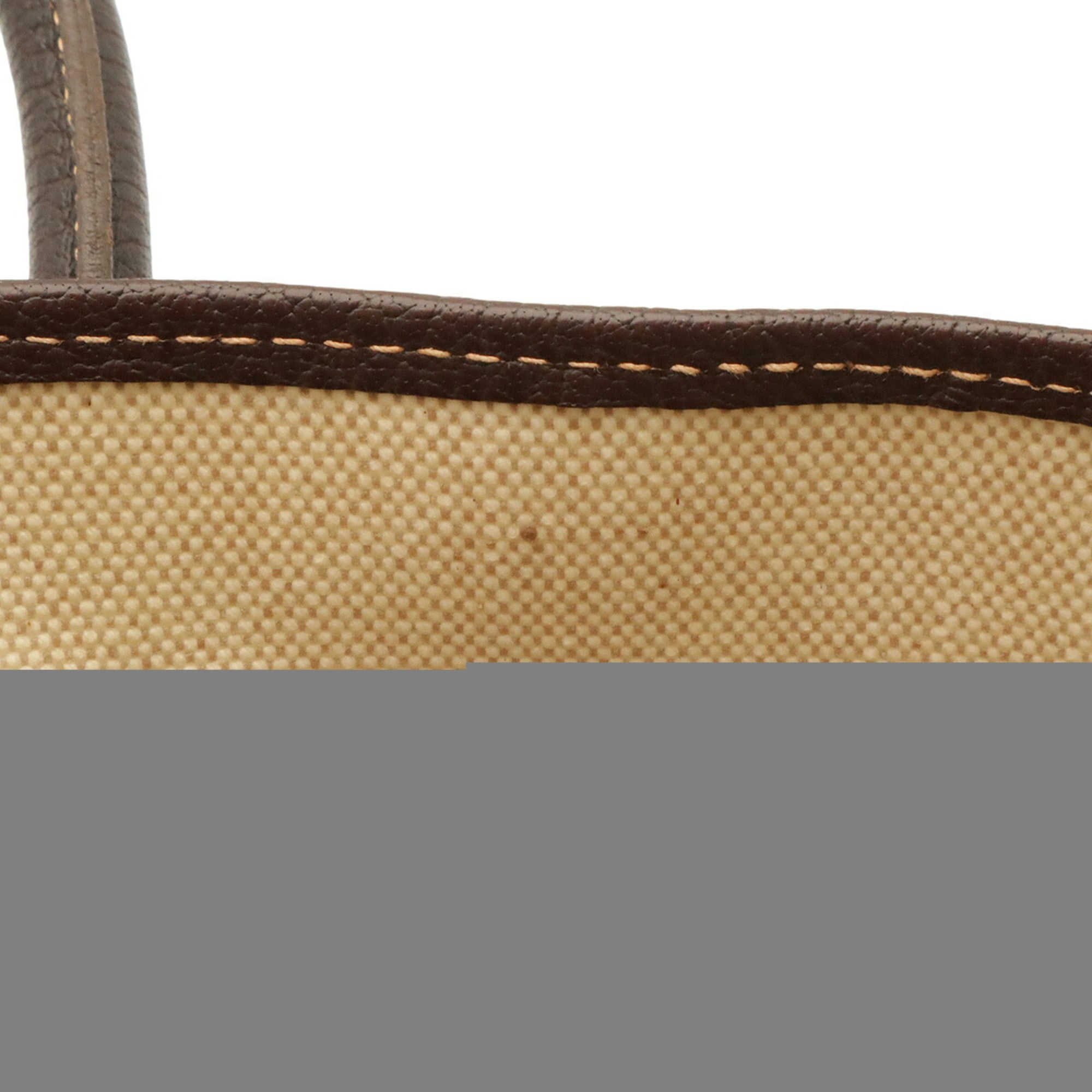 Hermes Brown Dark Brown Natural Toile H Shoulder Bag Tote Bag (Pre-Owned)