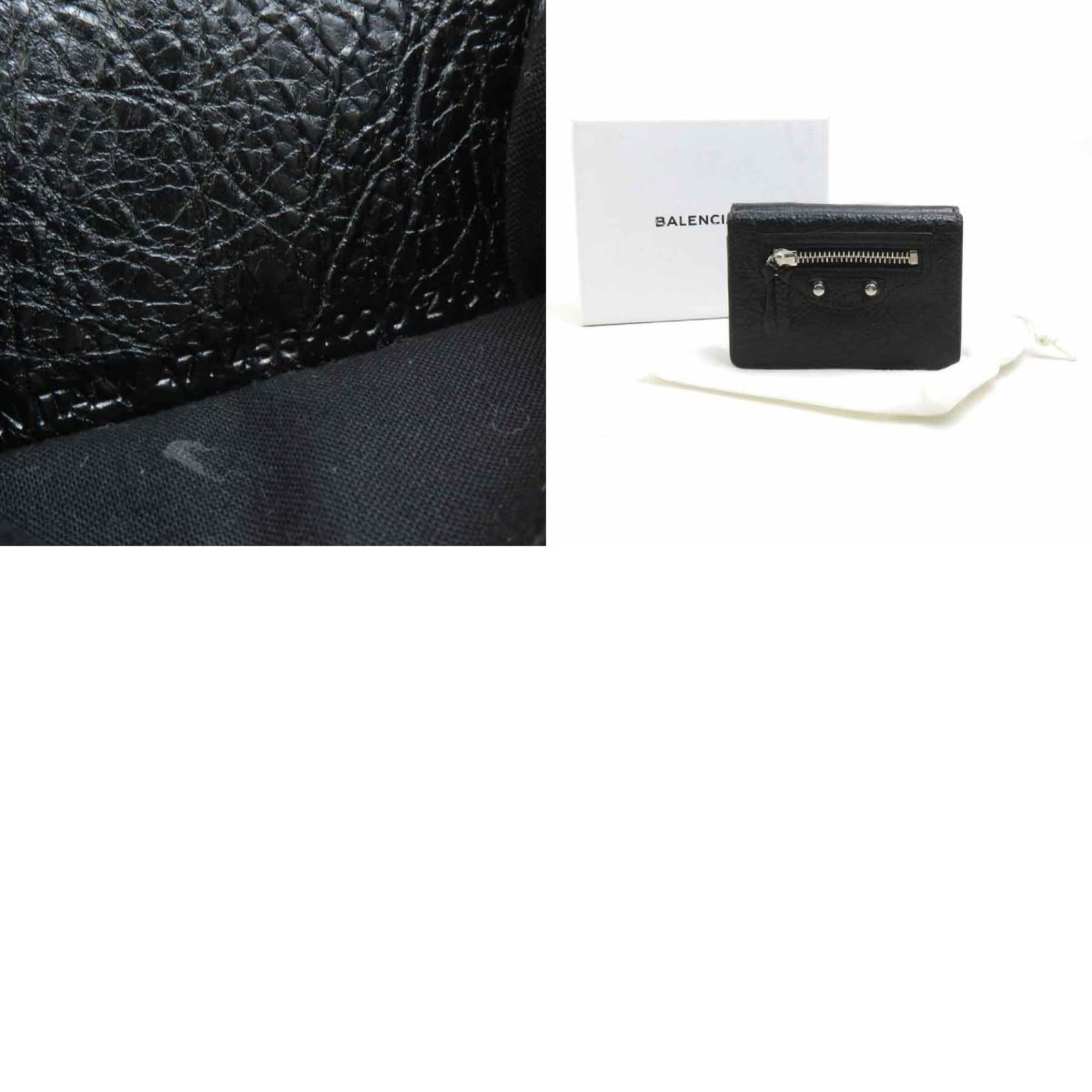 Balenciaga Black Leather Wallet (Tri-Fold) (Pre-Owned)