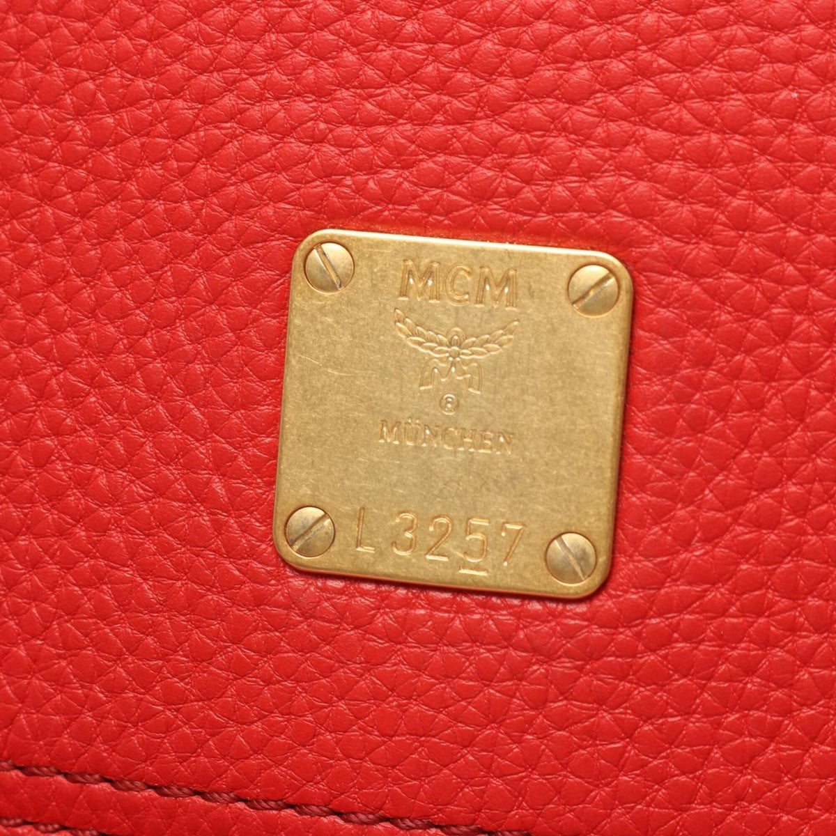 Mcm Red Color Leather Handbag (Pre-Owned)