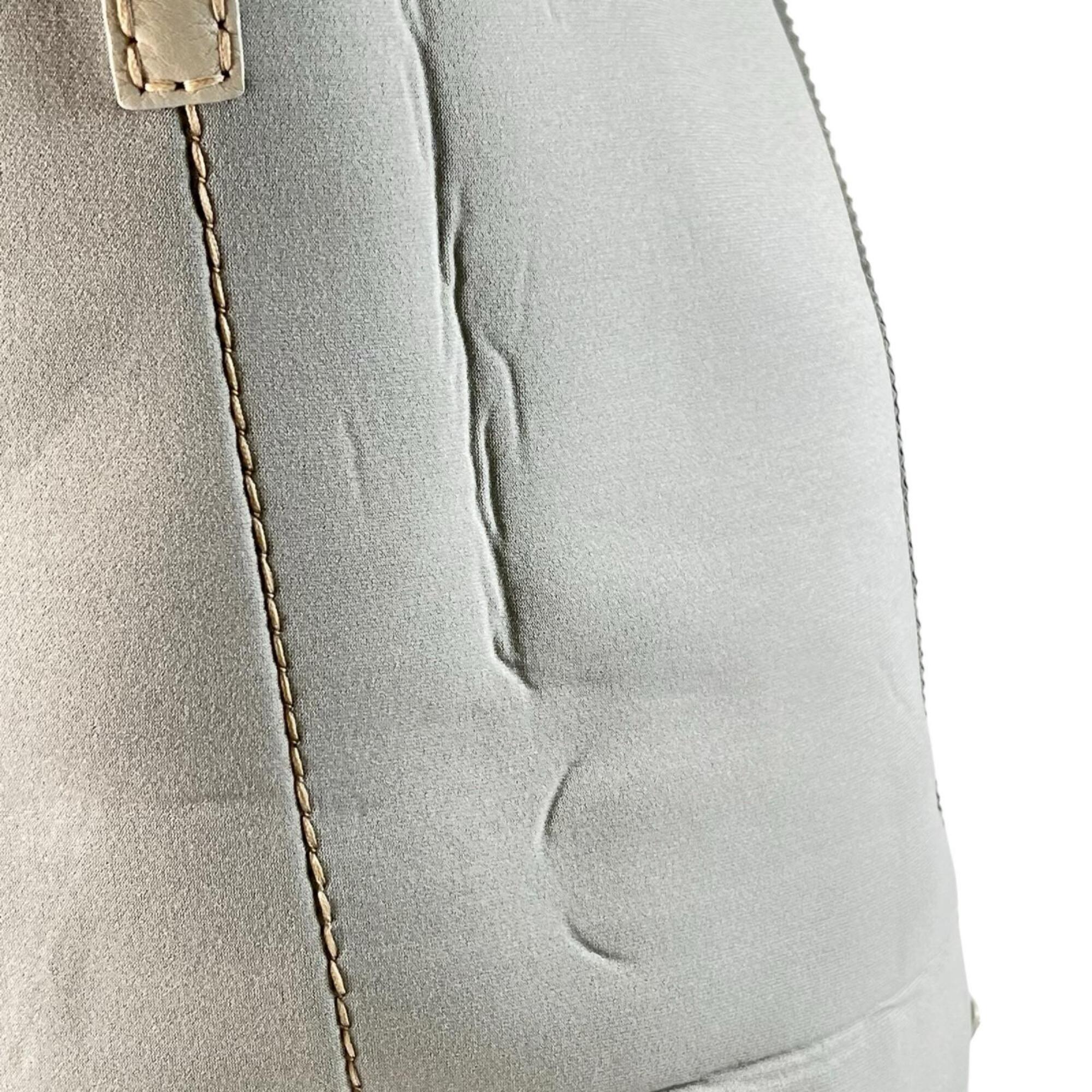 Prada Gray Leather Neoprene Tote Bag (Pre-Owned)
