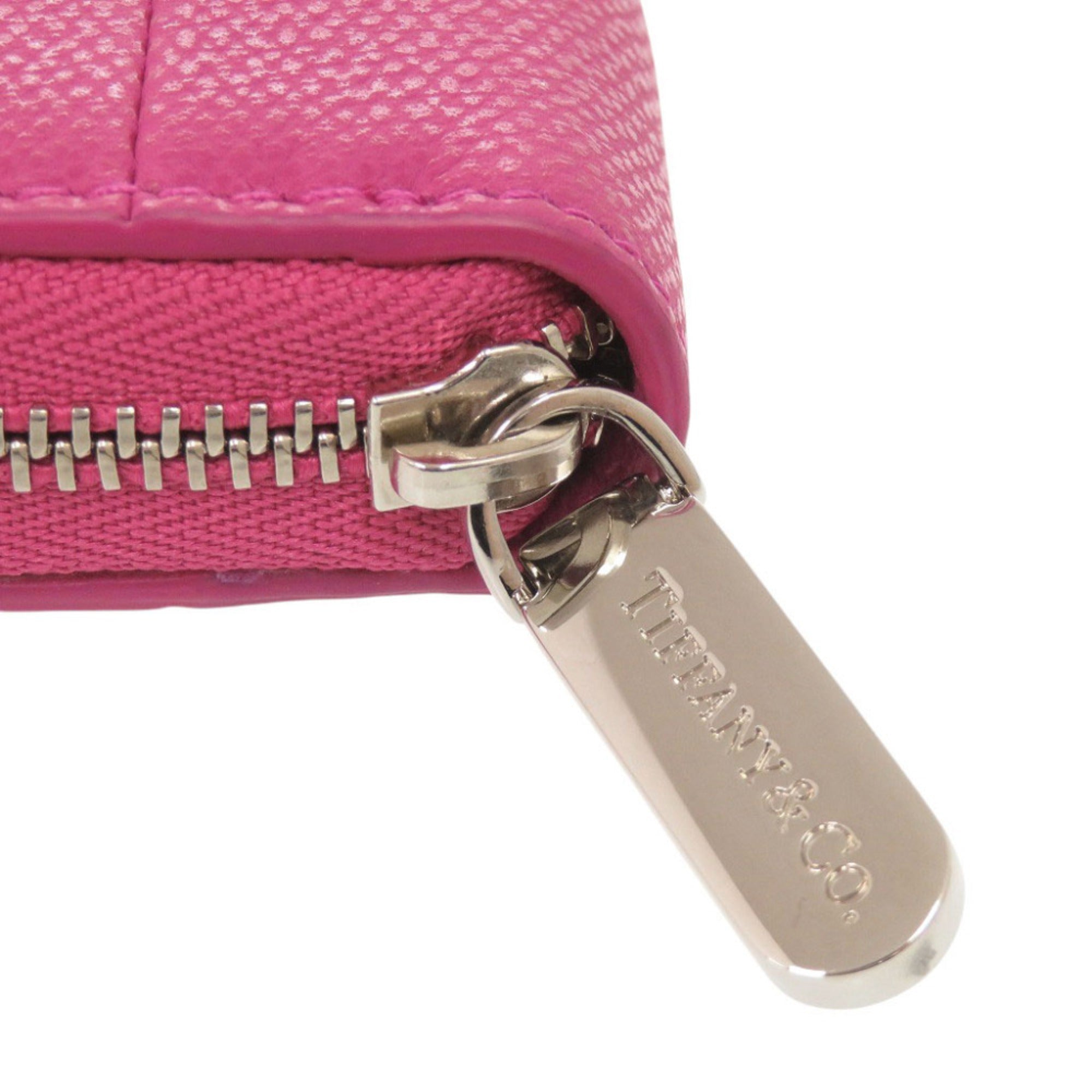 Tiffany Pink Leather Long Wallet (Bi-Fold) (Pre-Owned)