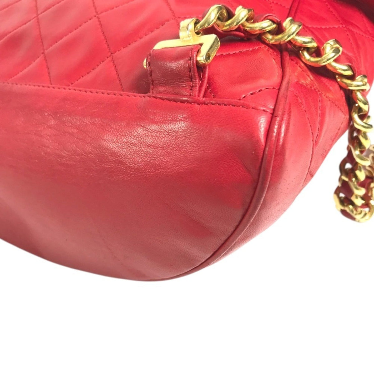 Chanel Gold Red Color Canvas Backpack (Pre-Owned)
