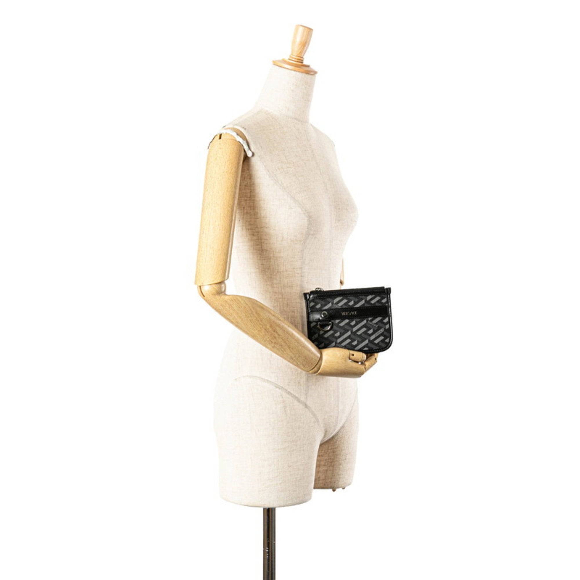 Versace Black Pvc Leather Pouch (Pre-Owned)