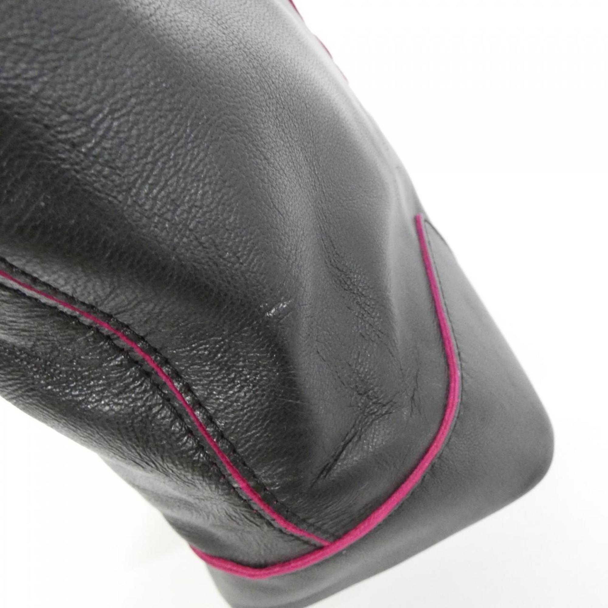 Loewe Amazona Black Pink Leather Handbag (Pre-Owned)