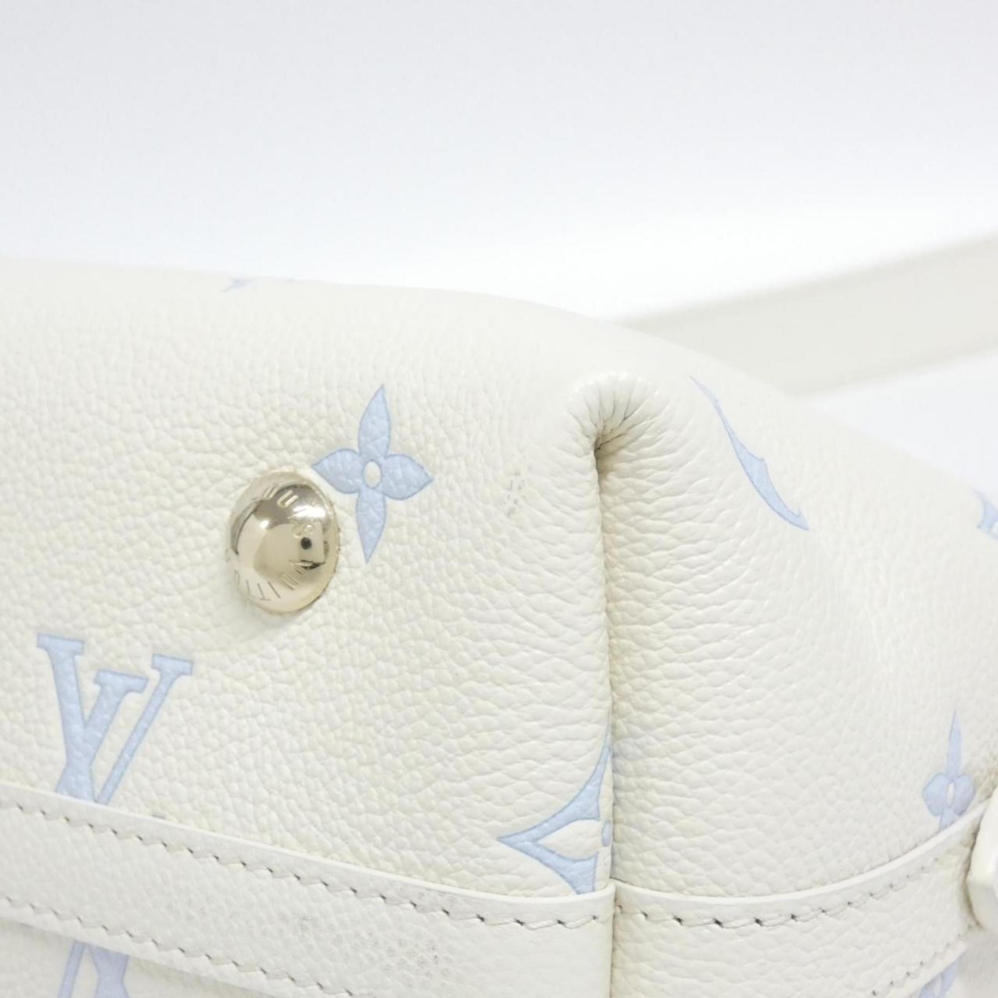 Louis Vuitton Monogram Empreinte Blanc Blue Leather Shoulder Bag (Pre-Owned)