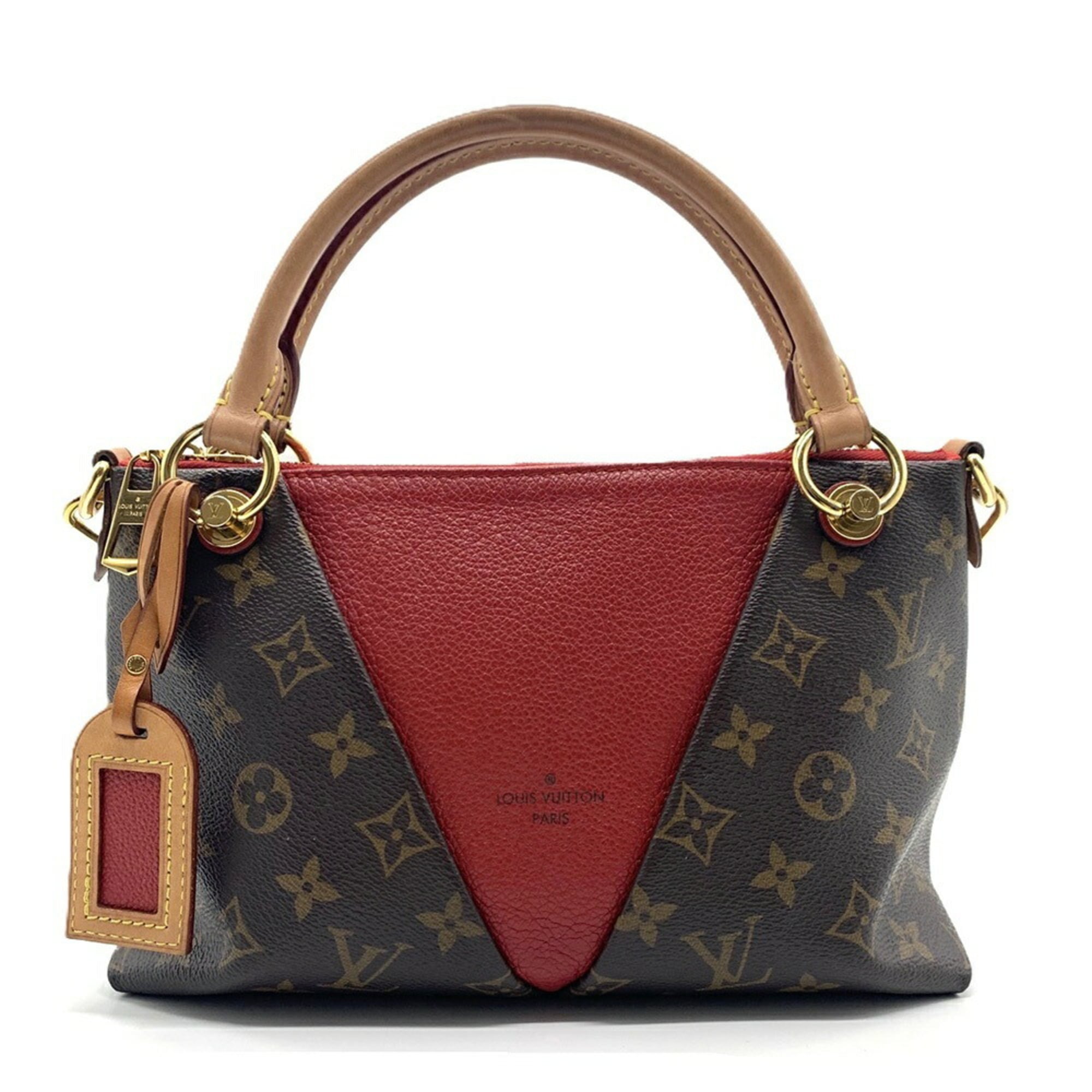 Louis Vuitton Brown Cerise Monogram Red Color Monogram Leather Handbag (Pre-Owned)