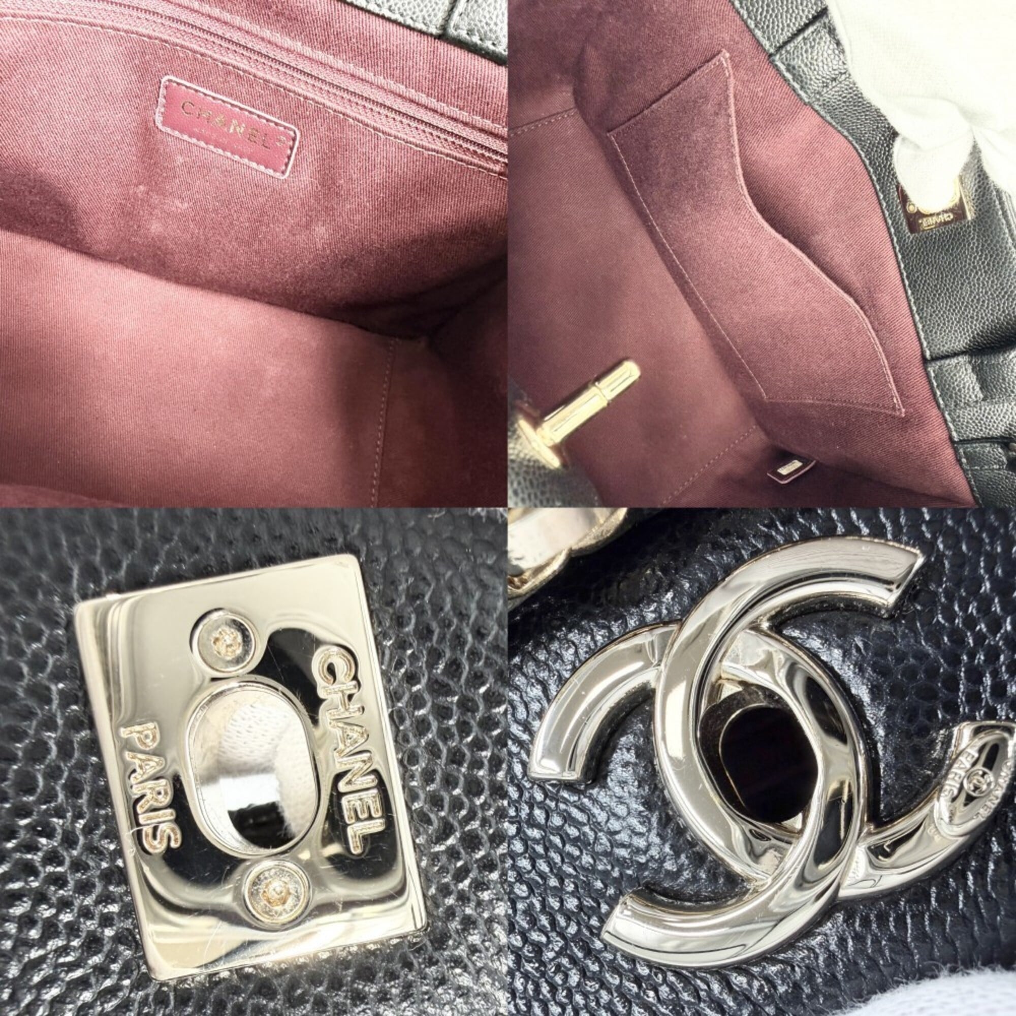 Chanel Matelasse Black Grained Calfskin Handbag Shoulder Bag (Pre-Owned)