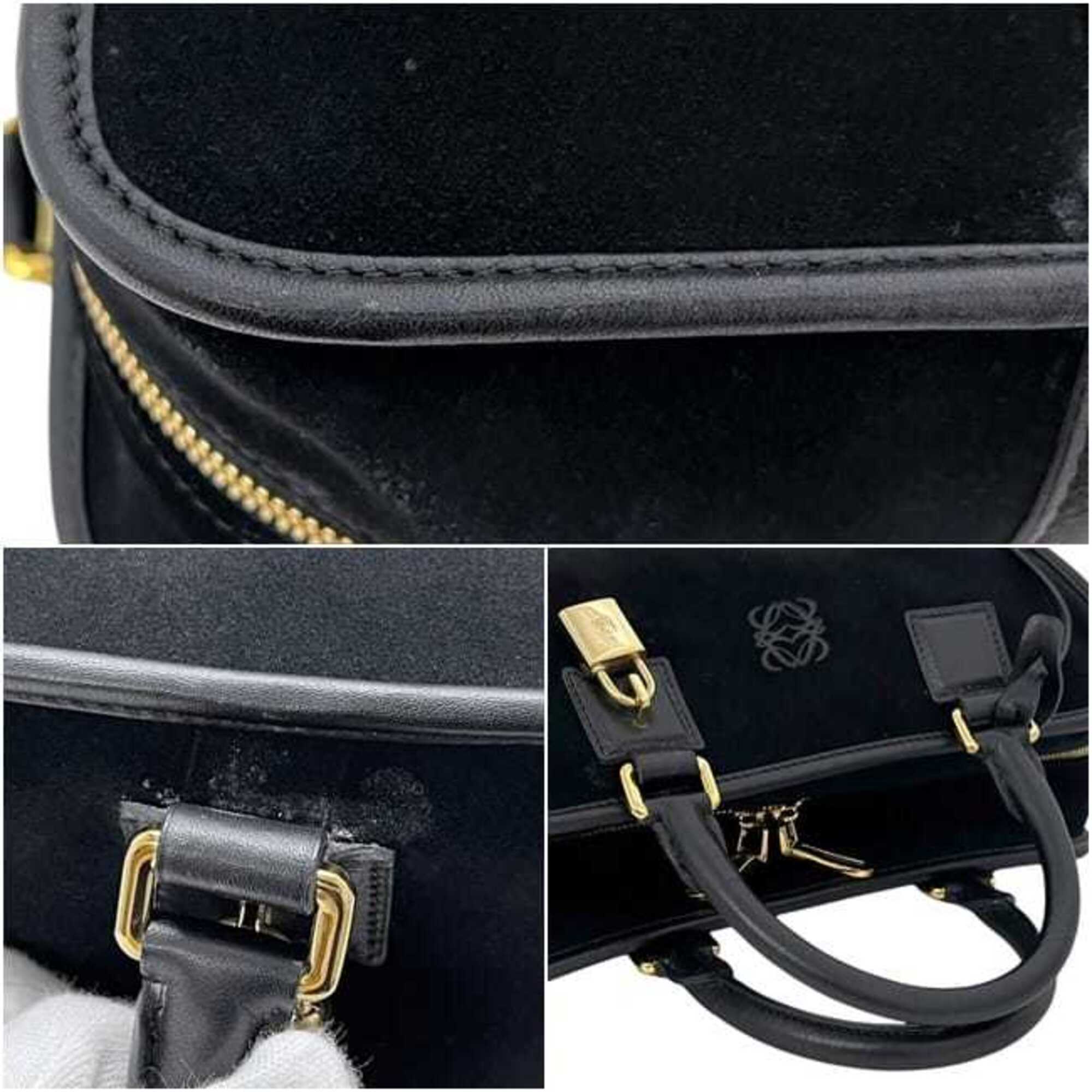 Loewe Amazona Black Suede Leather Handbag (Pre-Owned)