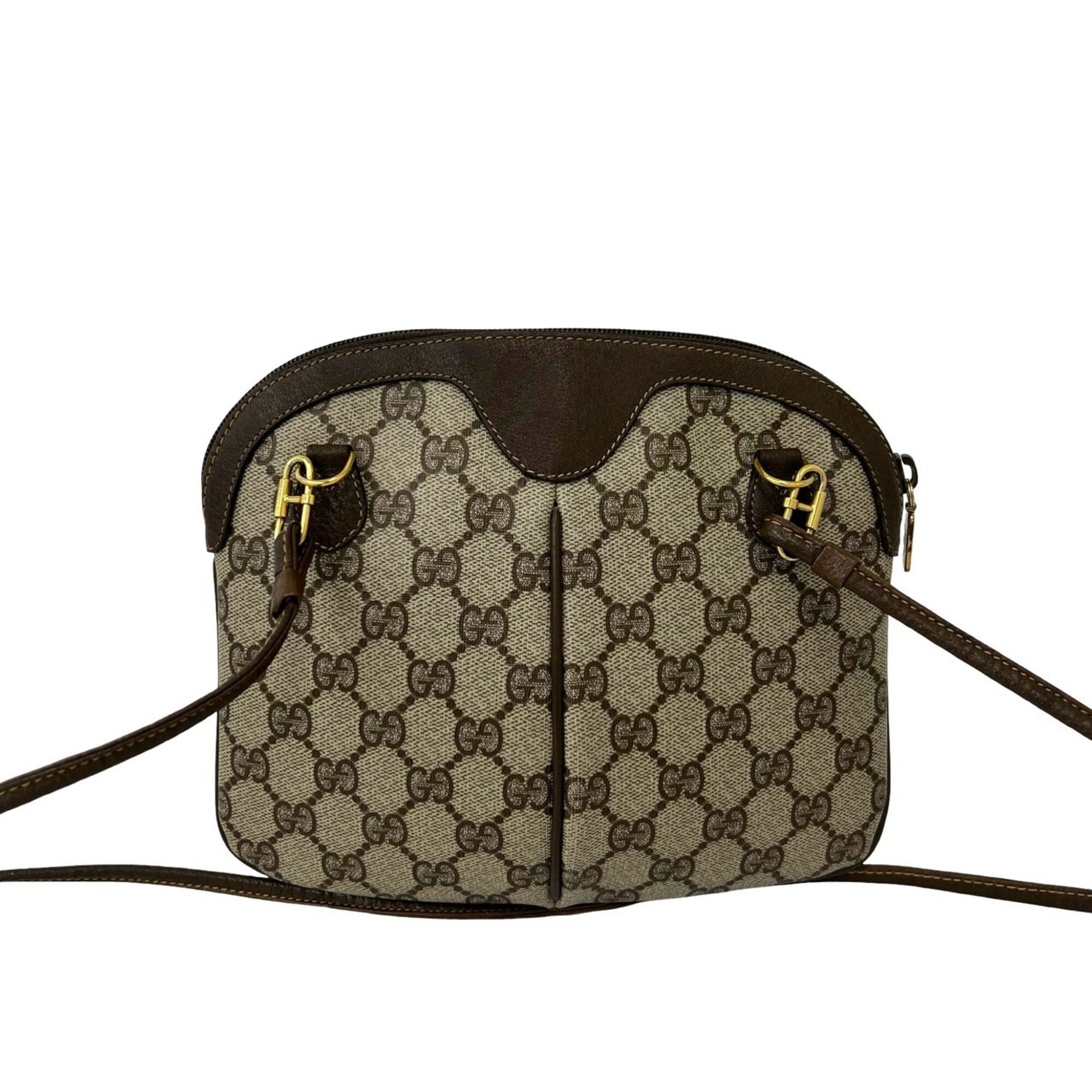 Gucci Brown Green Red Color Leather Pvc Pochette Shoulder Bag (Pre-Owned)
