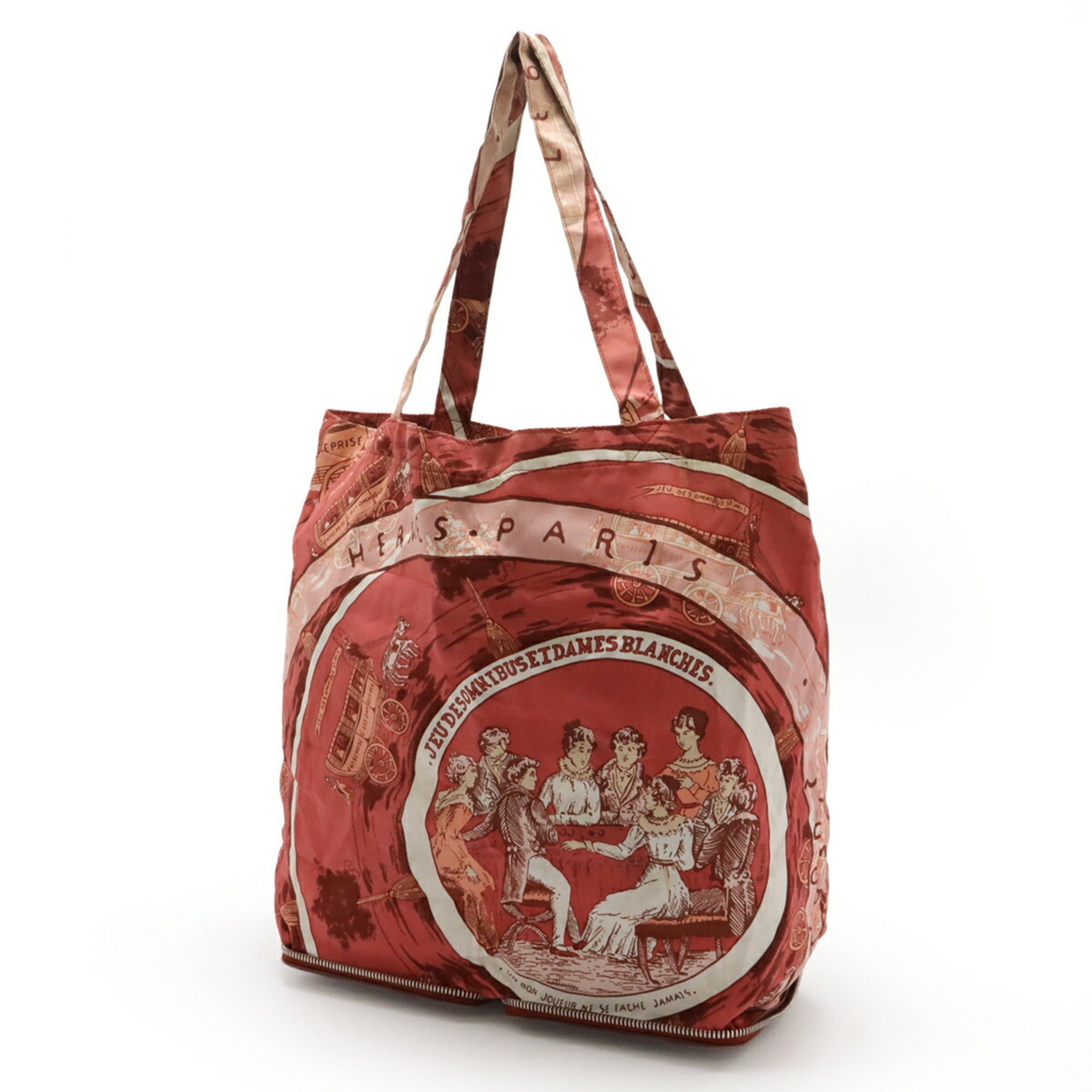 Hermes Multi-Color Red Color Rouge H Buffle Skipper Leather Silk Eco-Bag Tote Bag (Pre-Owned)