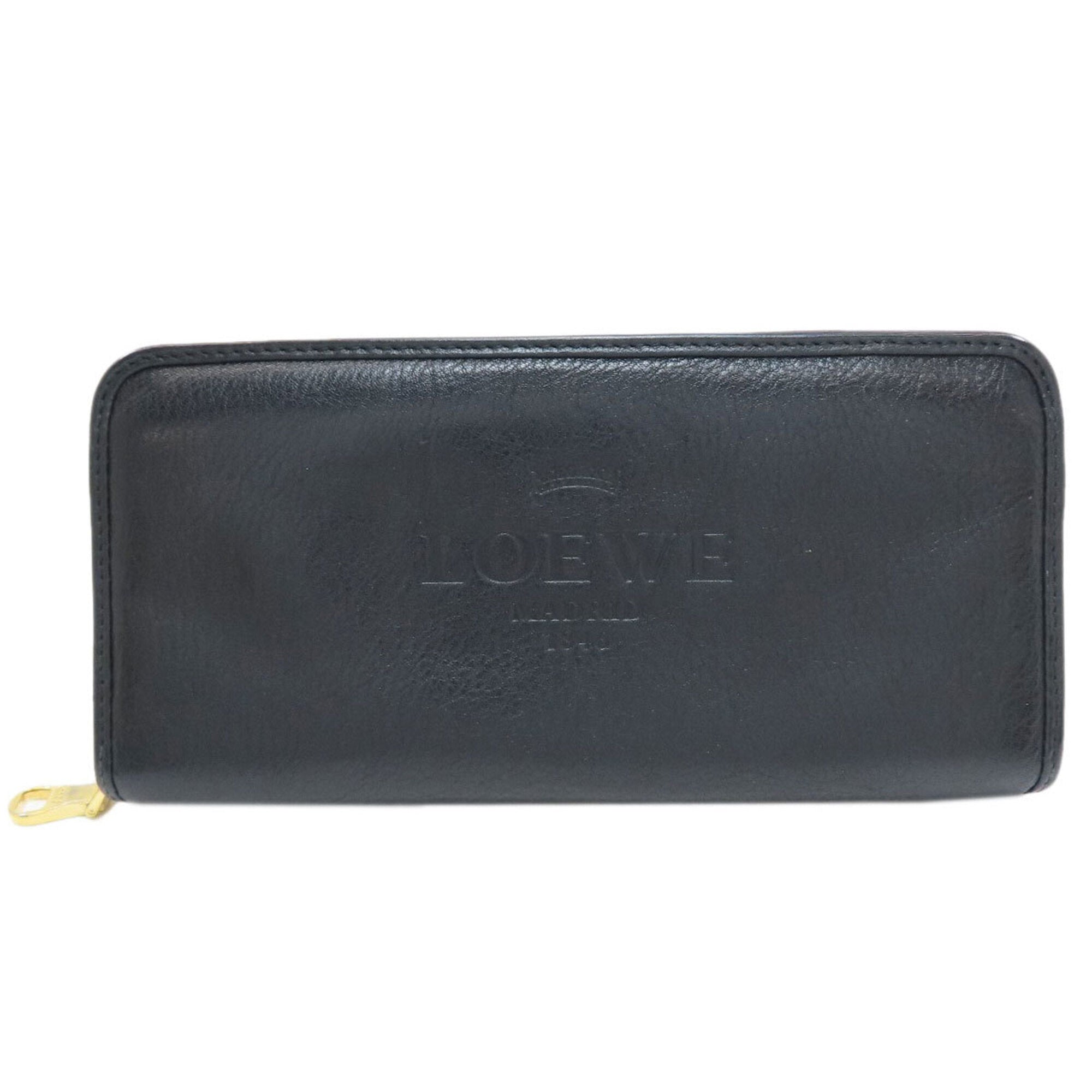 Loewe Black Leather Long Wallet (Bi-Fold) (Pre-Owned)