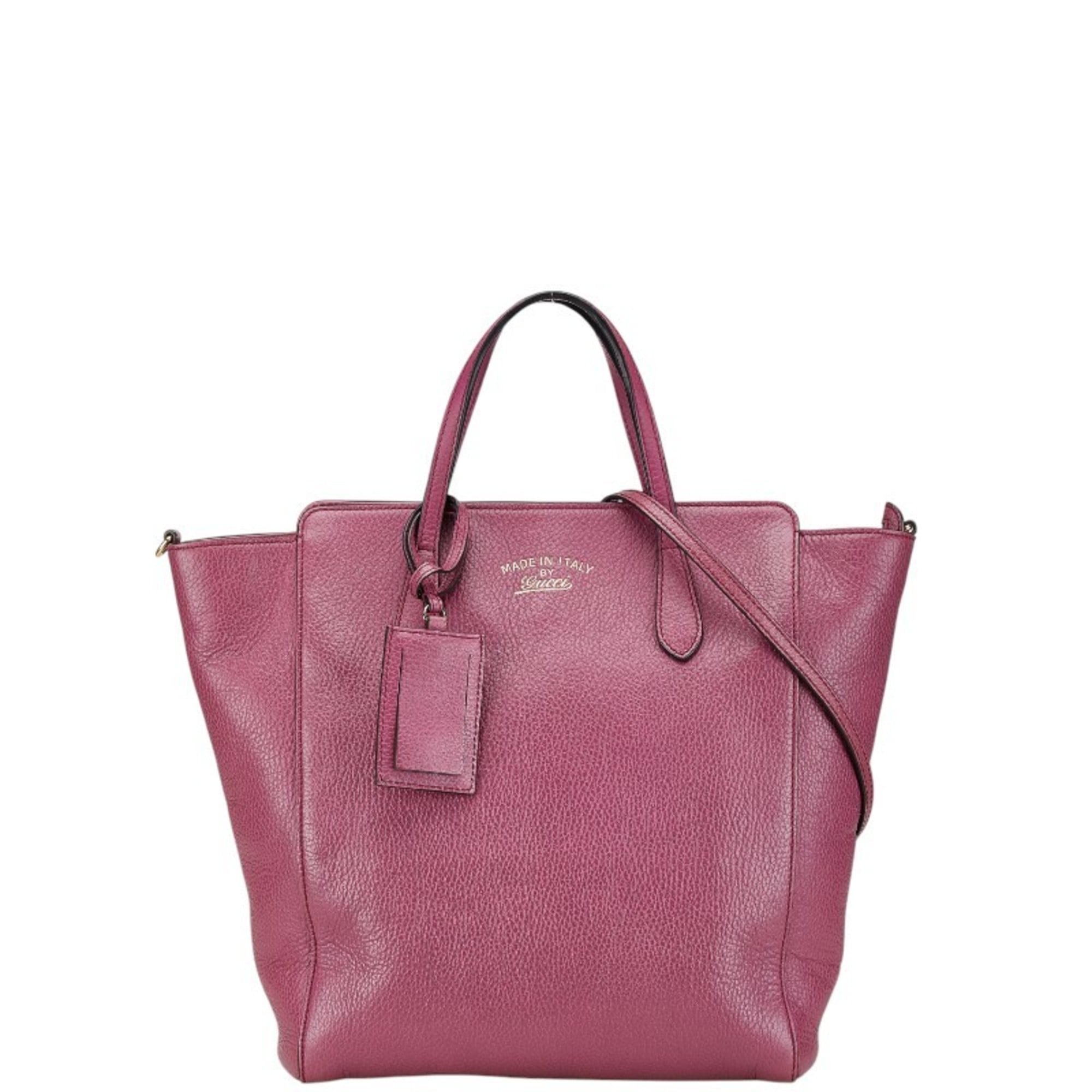 Gucci Purple Leather Handbag Shoulder Bag (Pre-Owned)