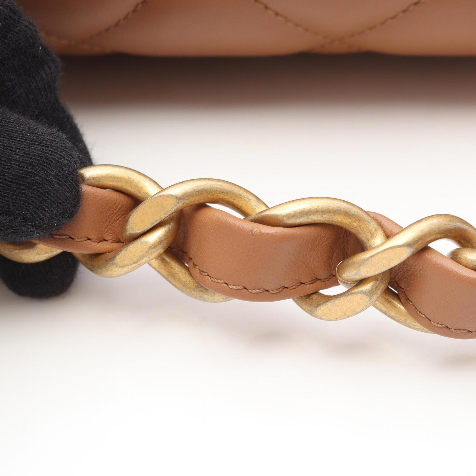 Chanel Brown Leather Handbag Shoulder Bag (Pre-Owned)