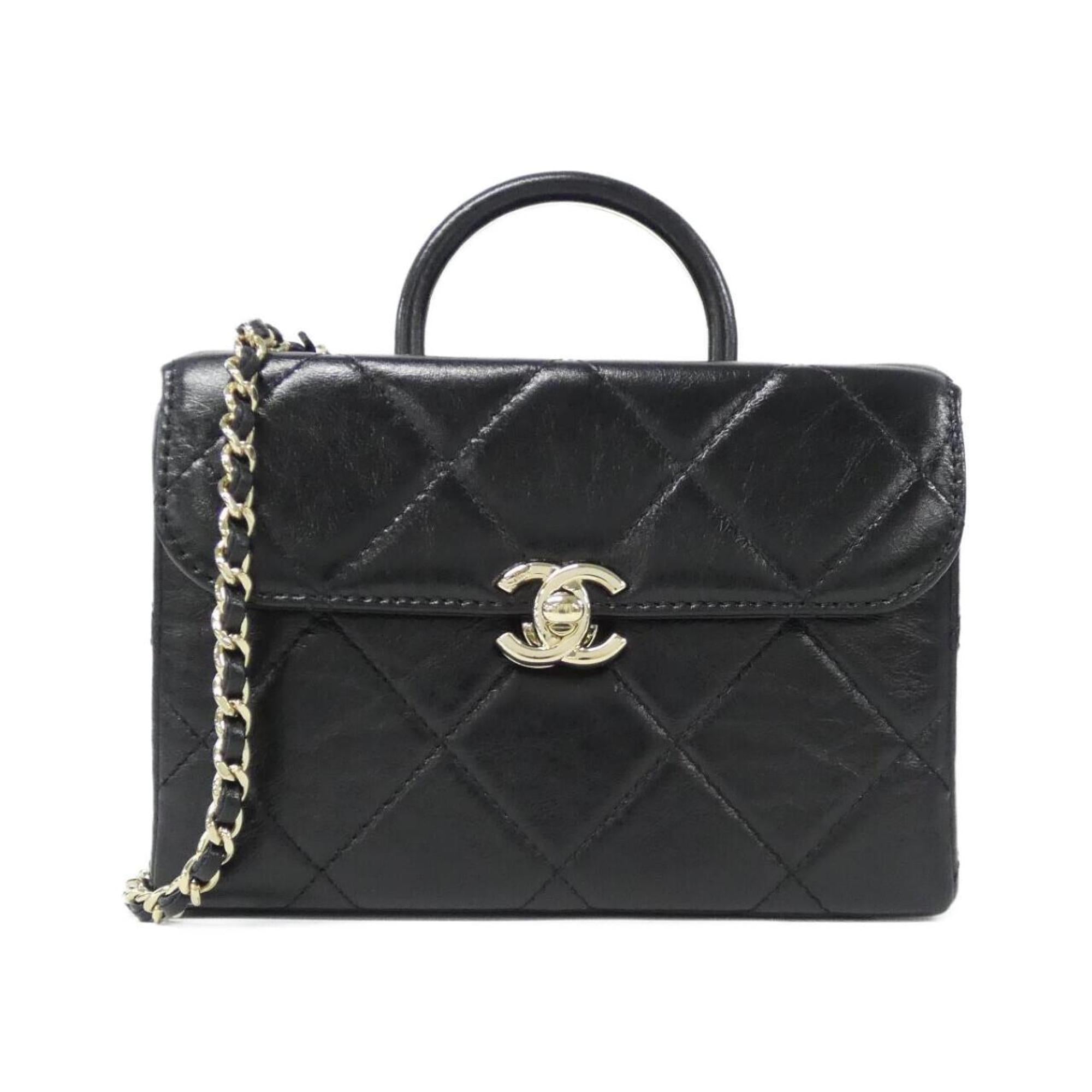 Chanel Black Leather Handbag (Pre-Owned)